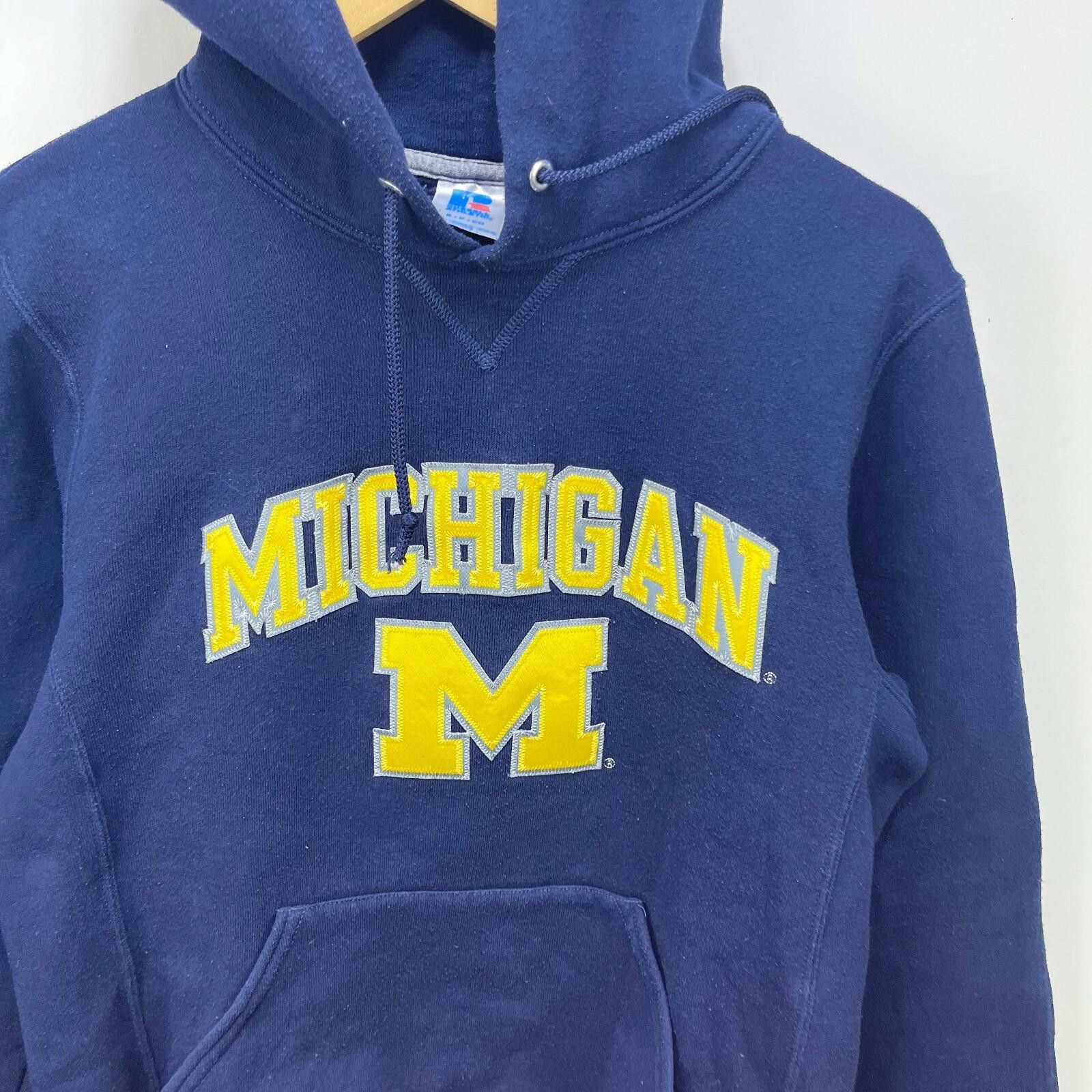 Russell Athletic Vintage Michigan Wolverines Russell Athletic Hoodie Small Size ONE SIZE - 2 Thumbnail