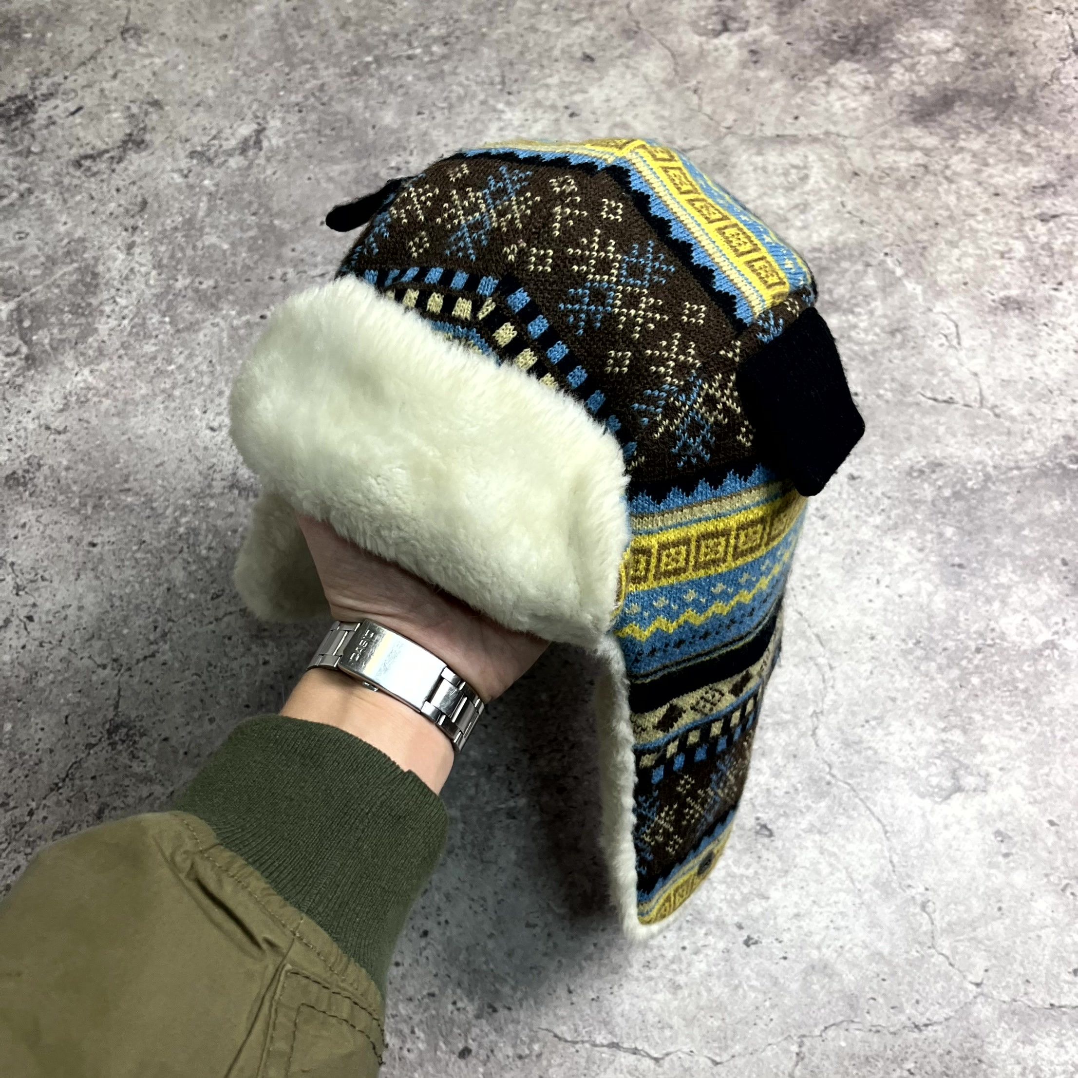 Element Element Trapper Hat Faux Fur Nordic Knit Ear Flap Winter Cap Size ONE SIZE - 1 Thumbnail