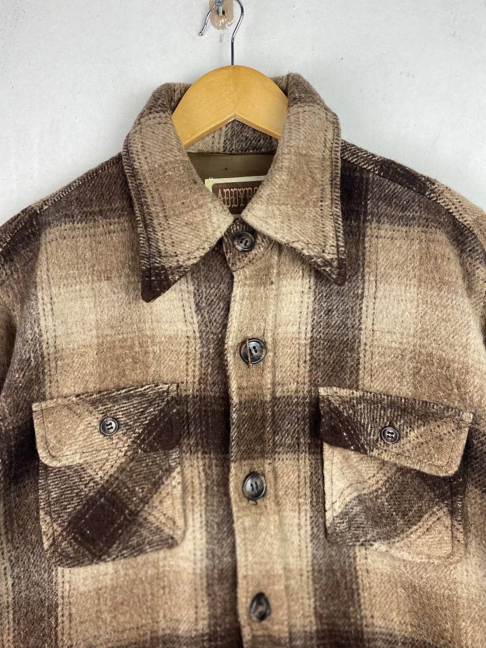 Japanese Brand vintage japanese brand wool shadow plaid flannel jacket Size US L / EU 52-54 / 3 - 2 Thumbnail