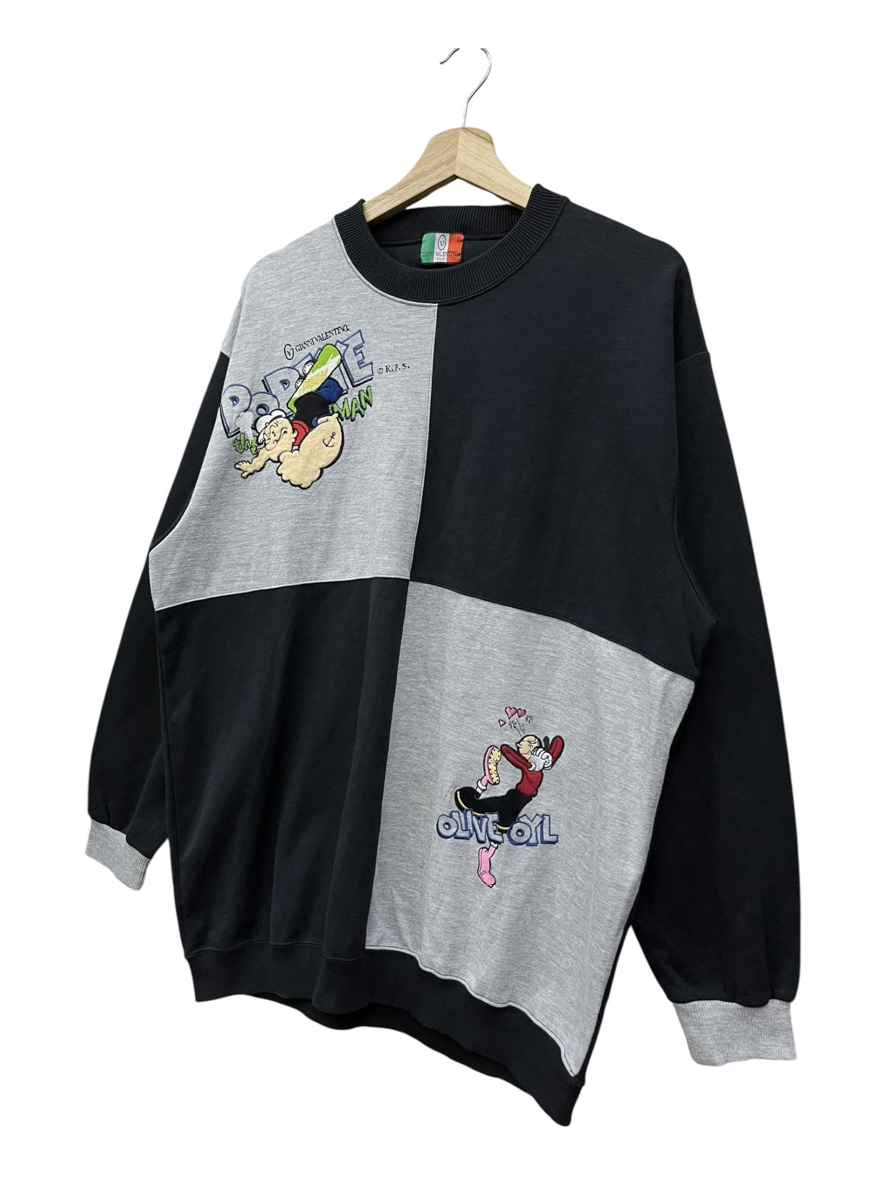Gianni Valentino 🔥DOPE🔥Vintage 90s Gianni Valentino Popeye Olive Sweatshirt Size US L / EU 52-54 / 3 - 2 Thumbnail
