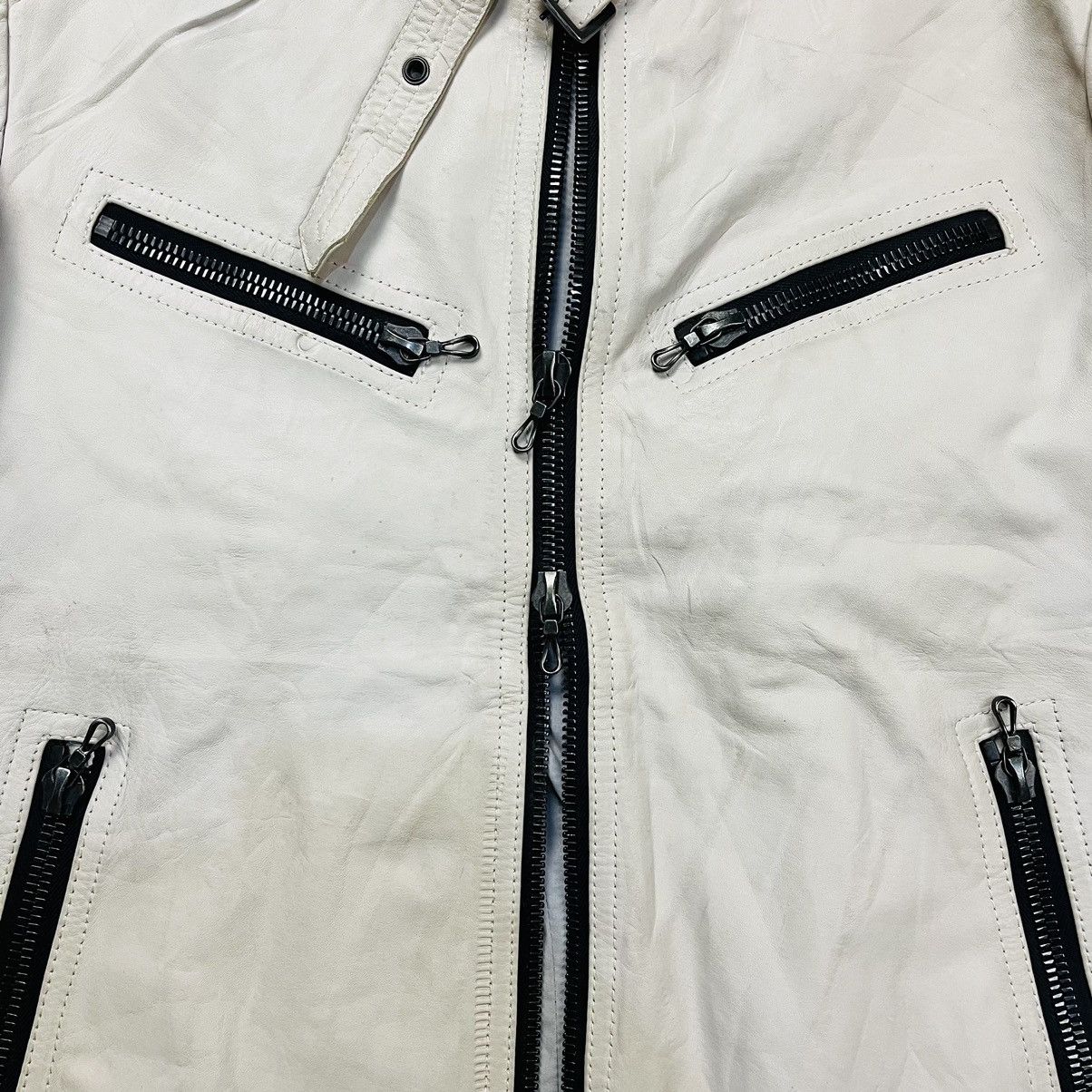 Shellac 2000s Shellac - White Cyber Rider Leather Jacket Size US M / EU 48-50 / 2 - 12 Thumbnail