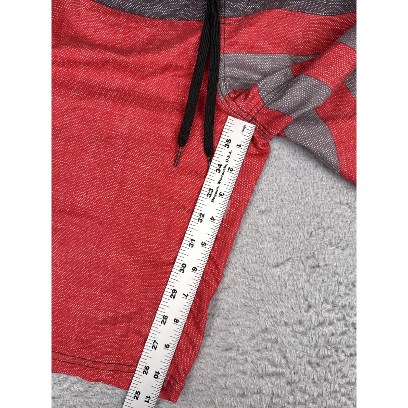 O'Neill O'Neill Board Shorts Mens 30 Red Gray Stripe Surf Beach Drawstring Pockets Trunks Size US 30 / EU 46 - 6 Thumbnail