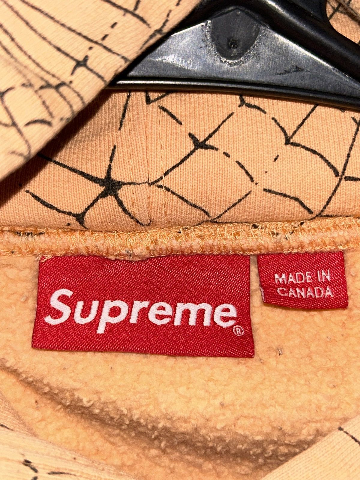 Supreme Supreme Spiderweb Hooded Sweatshirt Peach FW16 size Large Size US L / EU 52-54 / 3 - 4 Thumbnail