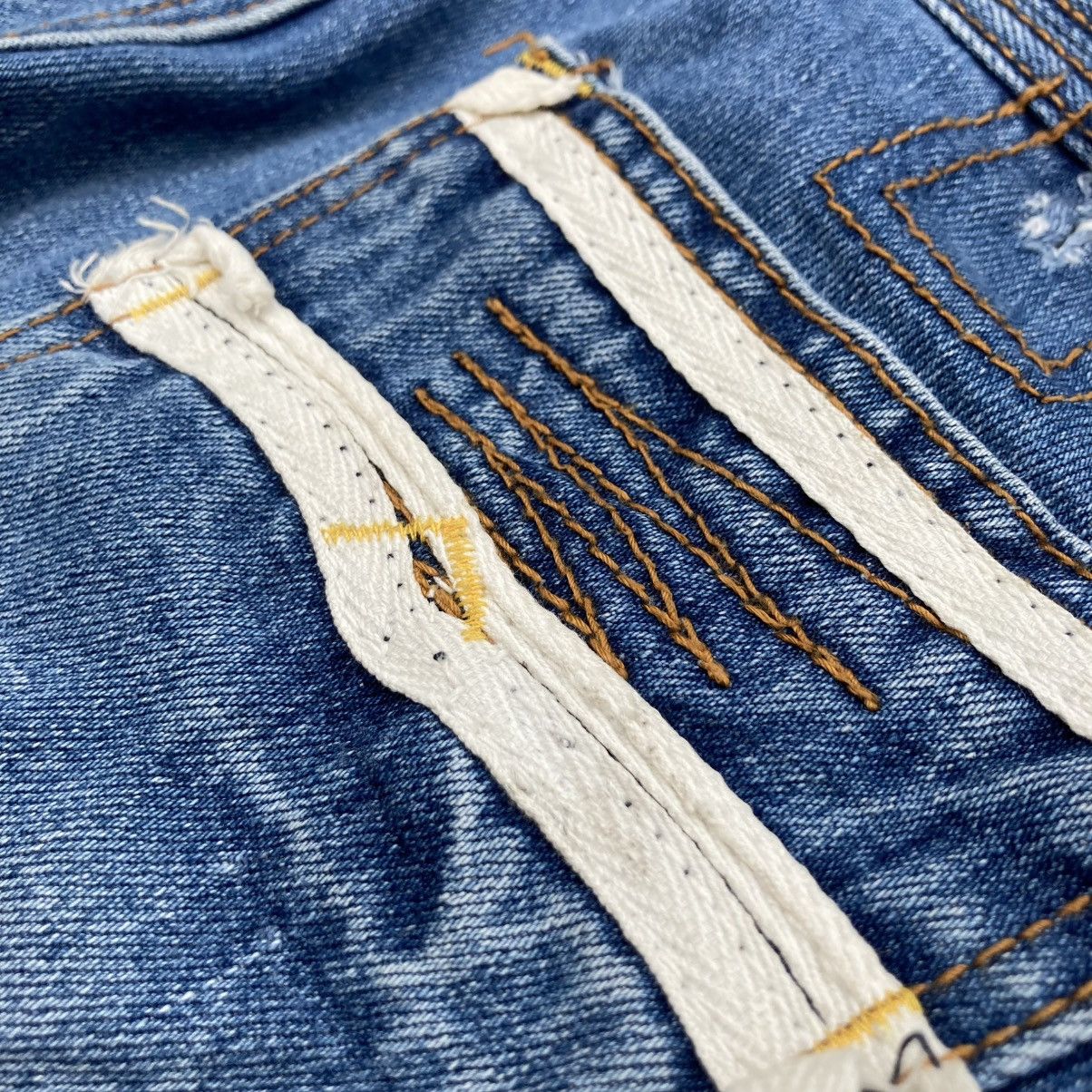 Hysteric Glamour 🇯🇵 YOSHITOMO NARA LOLITA WASHED DISTRESSED DENIM PANTS Size 32" / US 10 / IT 46 - 16 Thumbnail