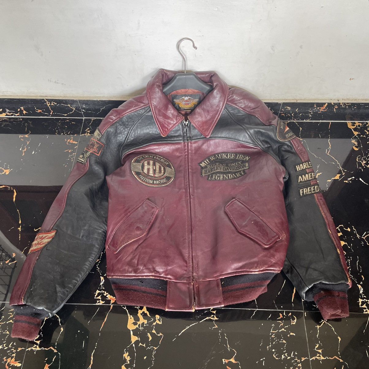 Harley Davidson Harley Davidson 90s - Vintage Leather Racing Jacket Size US M / EU 48-50 / 2 - 2 Thumbnail