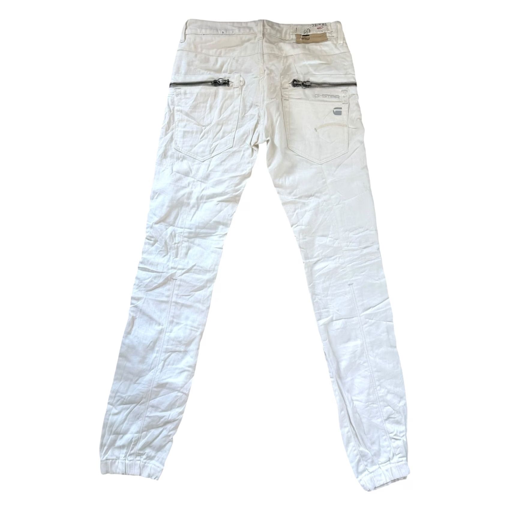 G-Star G-Star RAW 3301 Plus Sudden Straight WMN Jeans White W27 L34 5-Pocket Denim, Zip Pockets, Straight Style, Regular Fit, Women Size 27" / US 4 / IT 40 - 5 Thumbnail