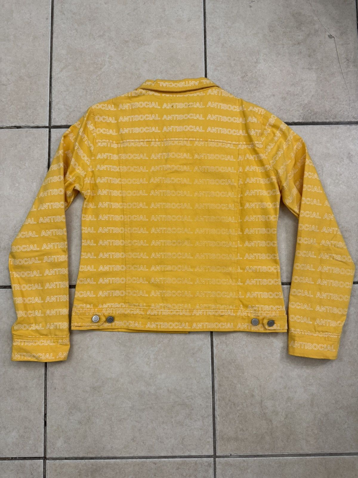 Japanese Brand Jay Gatch ANTISOCIAL Yellow Denim Jacket Size M Size US M / EU 48-50 / 2 - 3 Thumbnail