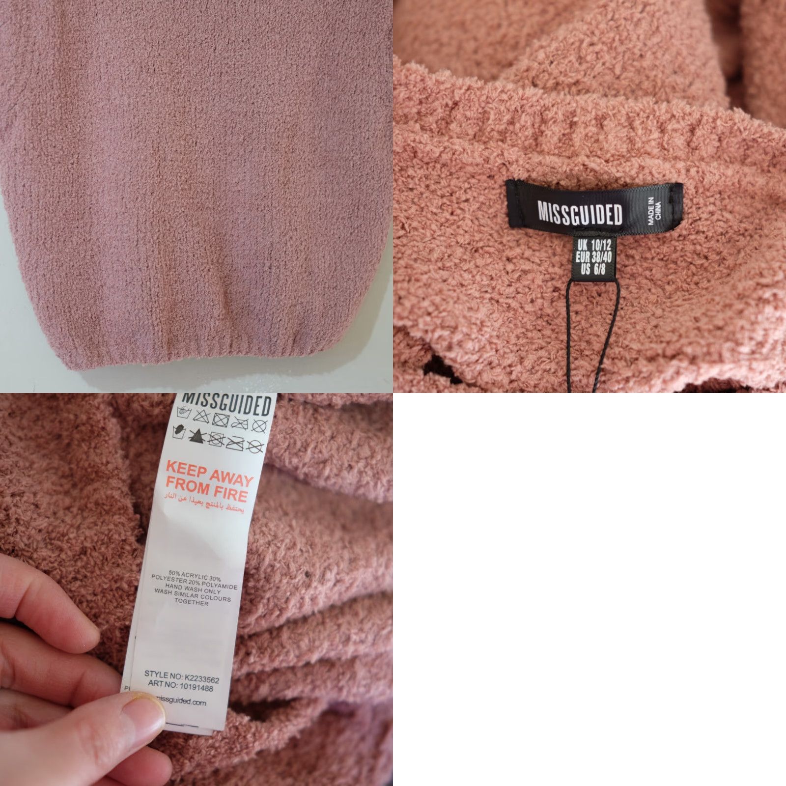 Missguided Missguided T-Shirt Cropped Pink Short Sleeve Women 6/8 NWT Popcorn Crew Neck Pullover Casual Fall Spring Winter Size M / US 6-8 / IT 42-44 - 8 Thumbnail