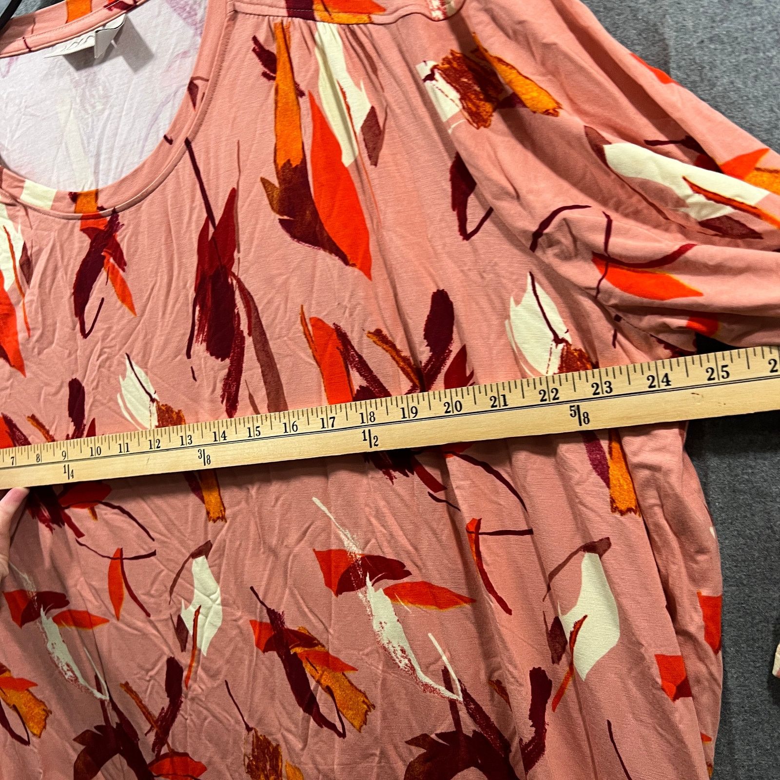 Other LOGO by Lori Goldstein Ravon Feather Print Top Bake Size XXL / US 16-18 / IT 52-54 - 7 Thumbnail