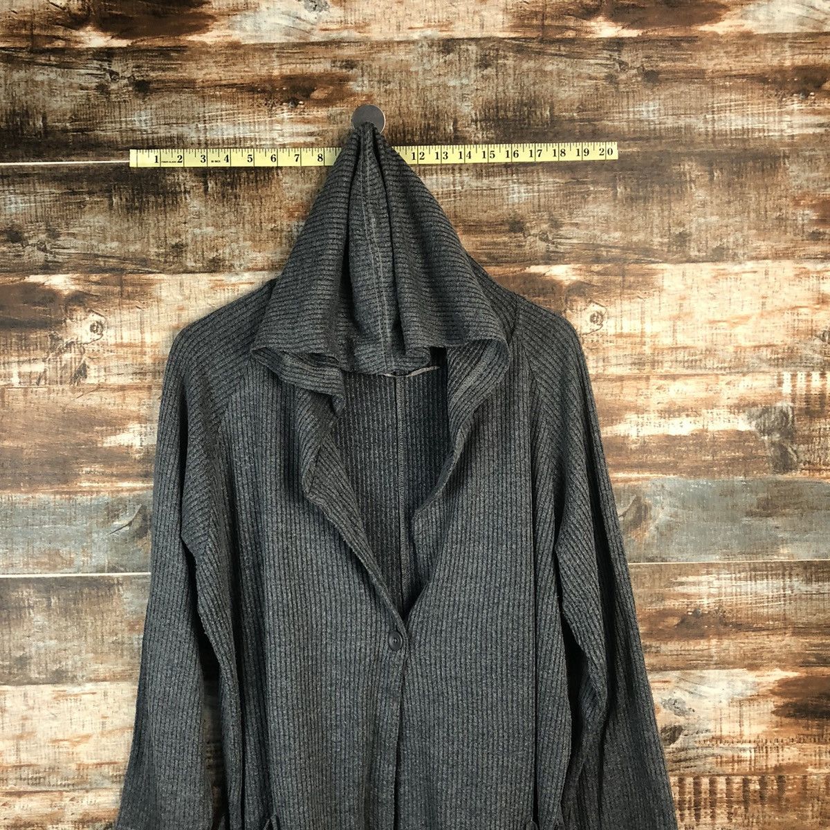 GU × Homespun Knitwear GU Grey Cardigan Hoodie Knitwear #A1861 Size M / US 6-8 / IT 42-44 - 2 Thumbnail