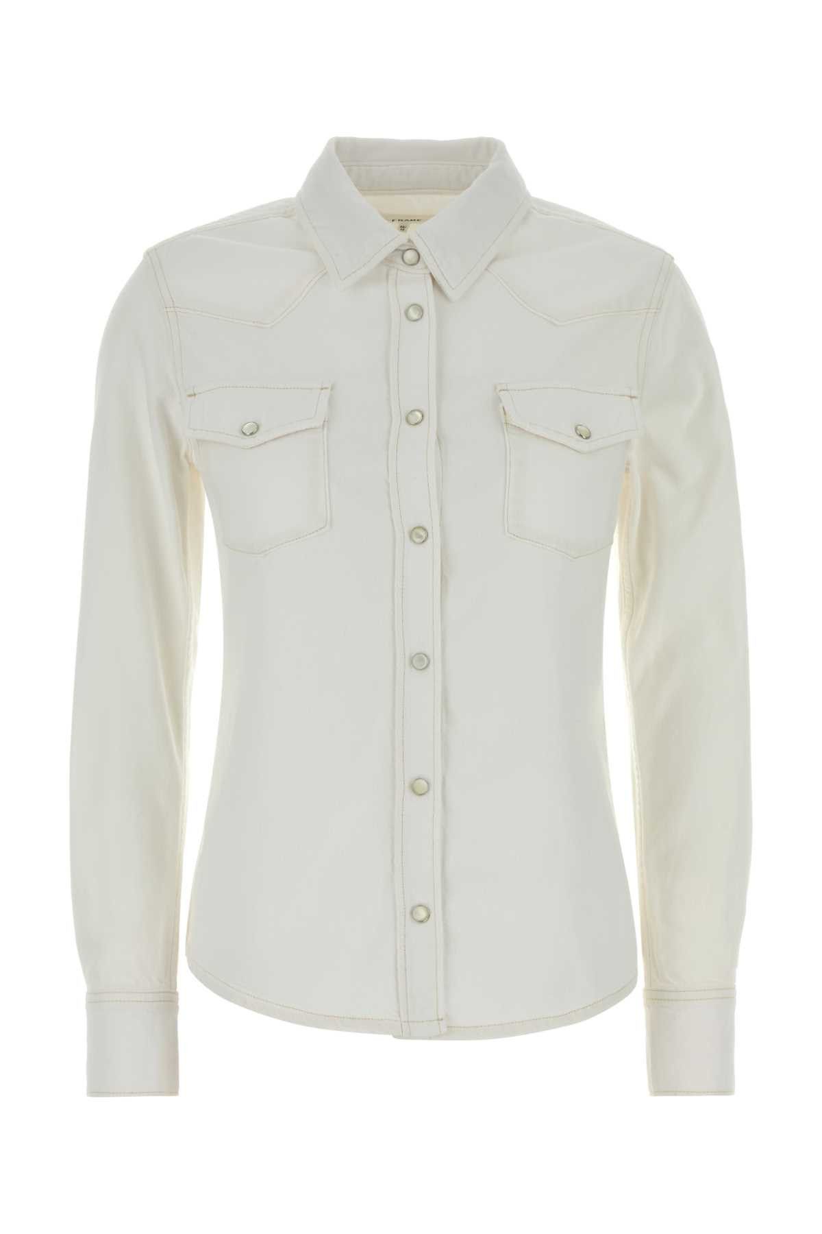 Frame White Denim Shirt Size XS / US 0-2 / IT 36-38 - 1 Thumbnail