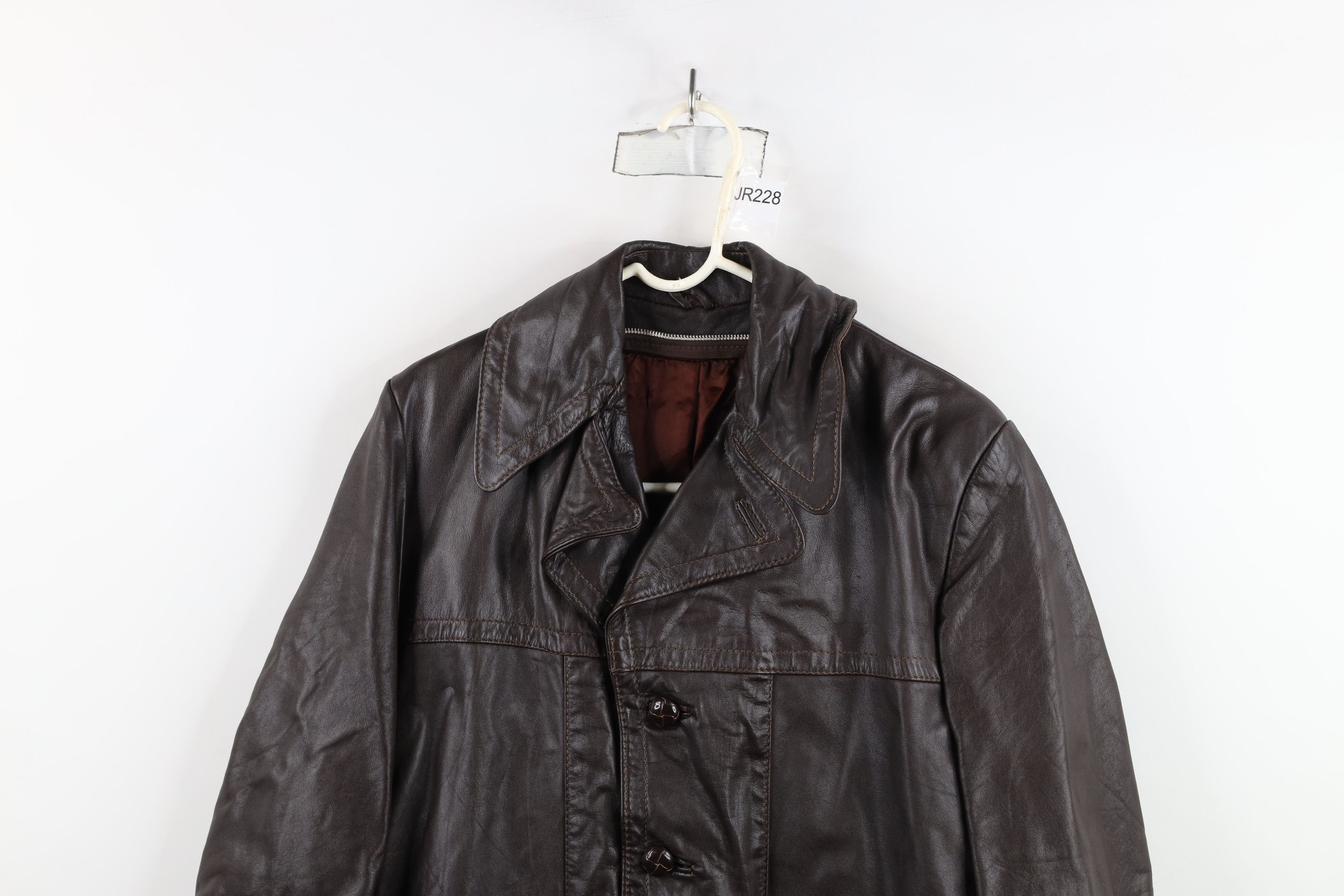 Vintage Vintage 60s 70s Streetwear Leather Full Button Jacket Size US M / EU 48-50 / 2 - 2 Thumbnail
