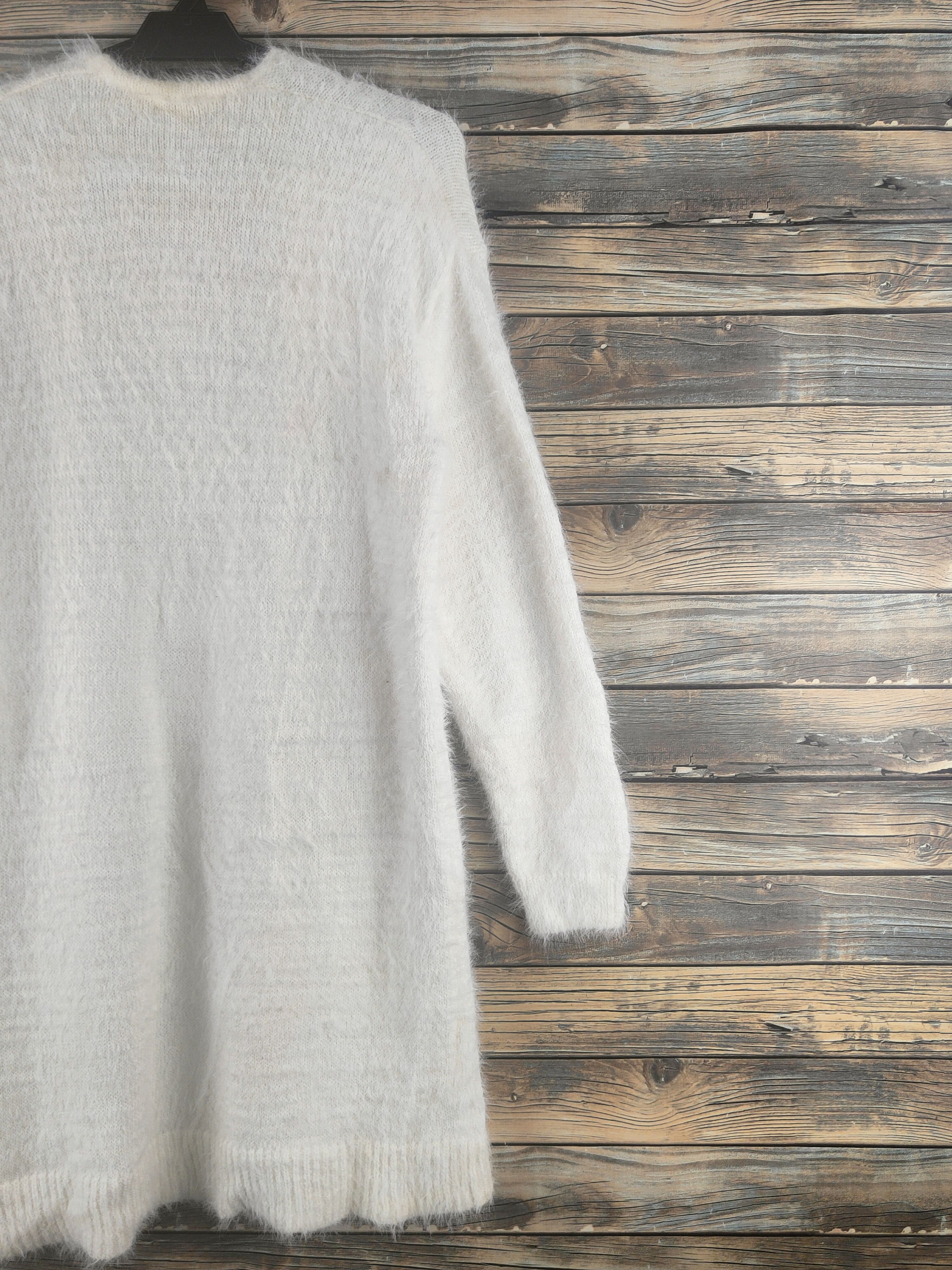 Japanese Brand DL Glacier Ivory Fur Mohair shaggy Knitwear Cardigan #46-911 Size M / US 6-8 / IT 42-44 - 9 Thumbnail