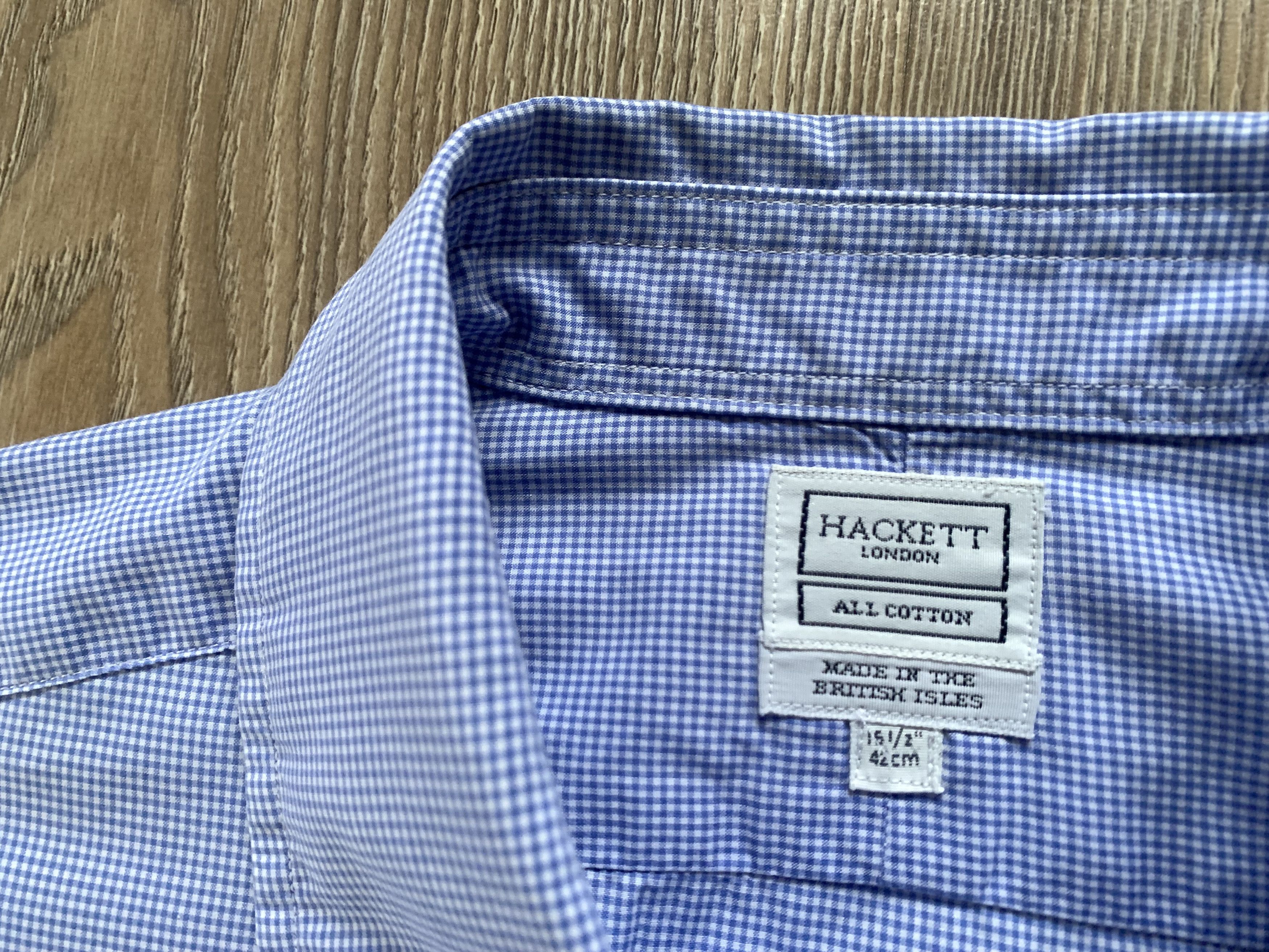 Hackett Hackett London Classic Blue Gingham Pattern Shirt Size US L / EU 52-54 / 3 - 5 Thumbnail