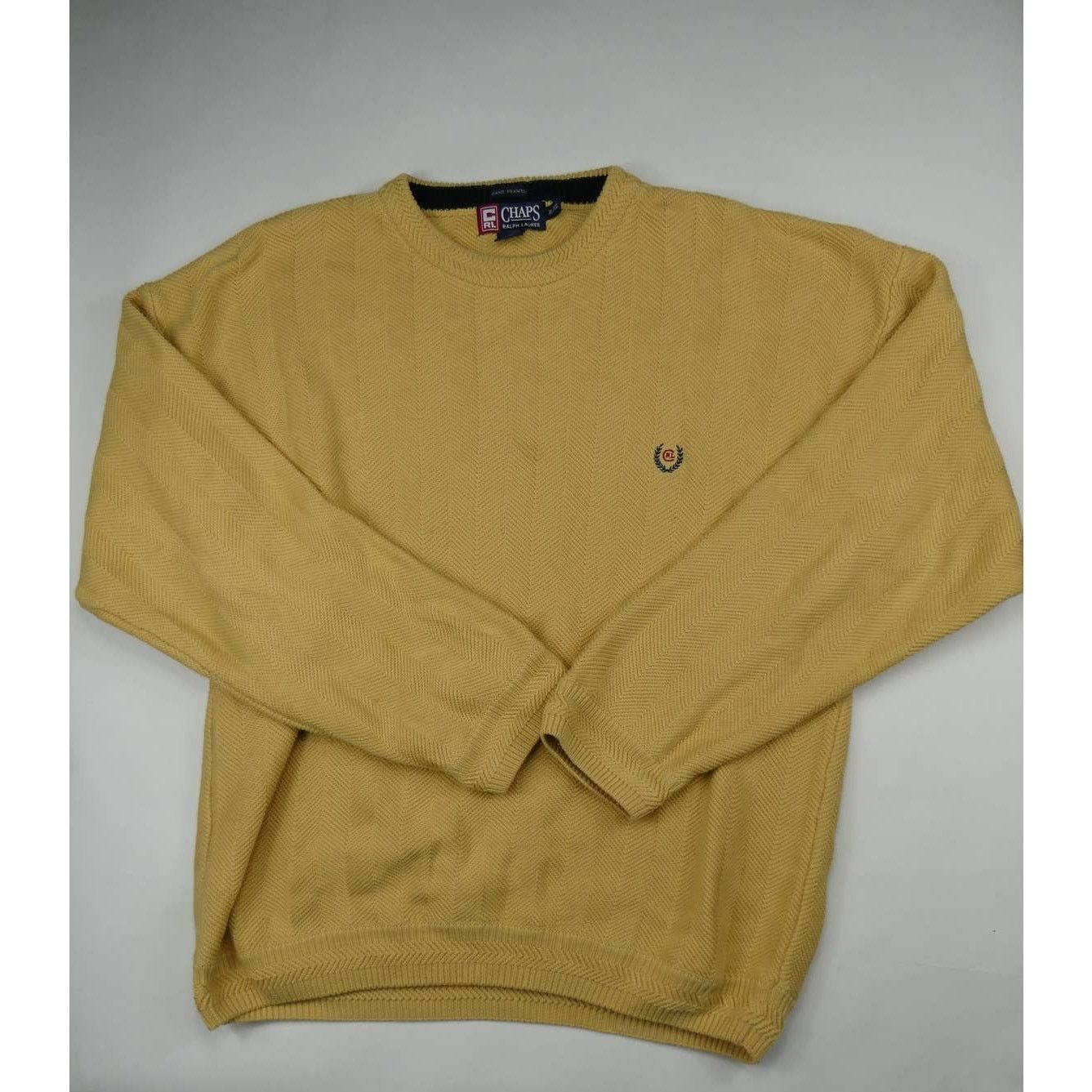 Ralph Lauren vintage Chaps Ralph Lauren hand knit sweater, yellow, XL Size US XL / EU 56 / 4 - 1 Thumbnail