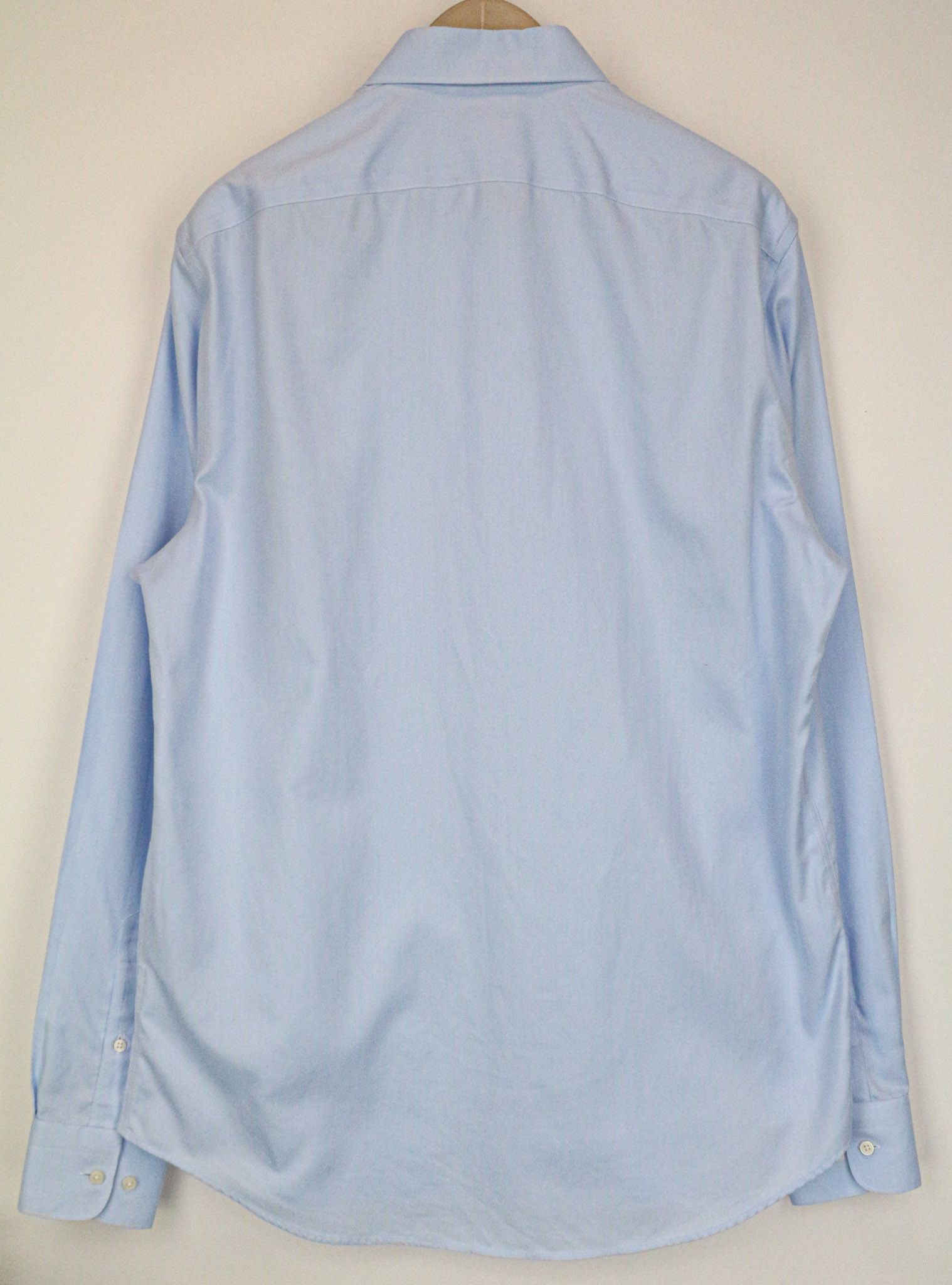 Suitsupply 44L/17 1/2L Slim Blue Cotton Button-Up Shirt 79187 Size 44R - 2 Thumbnail