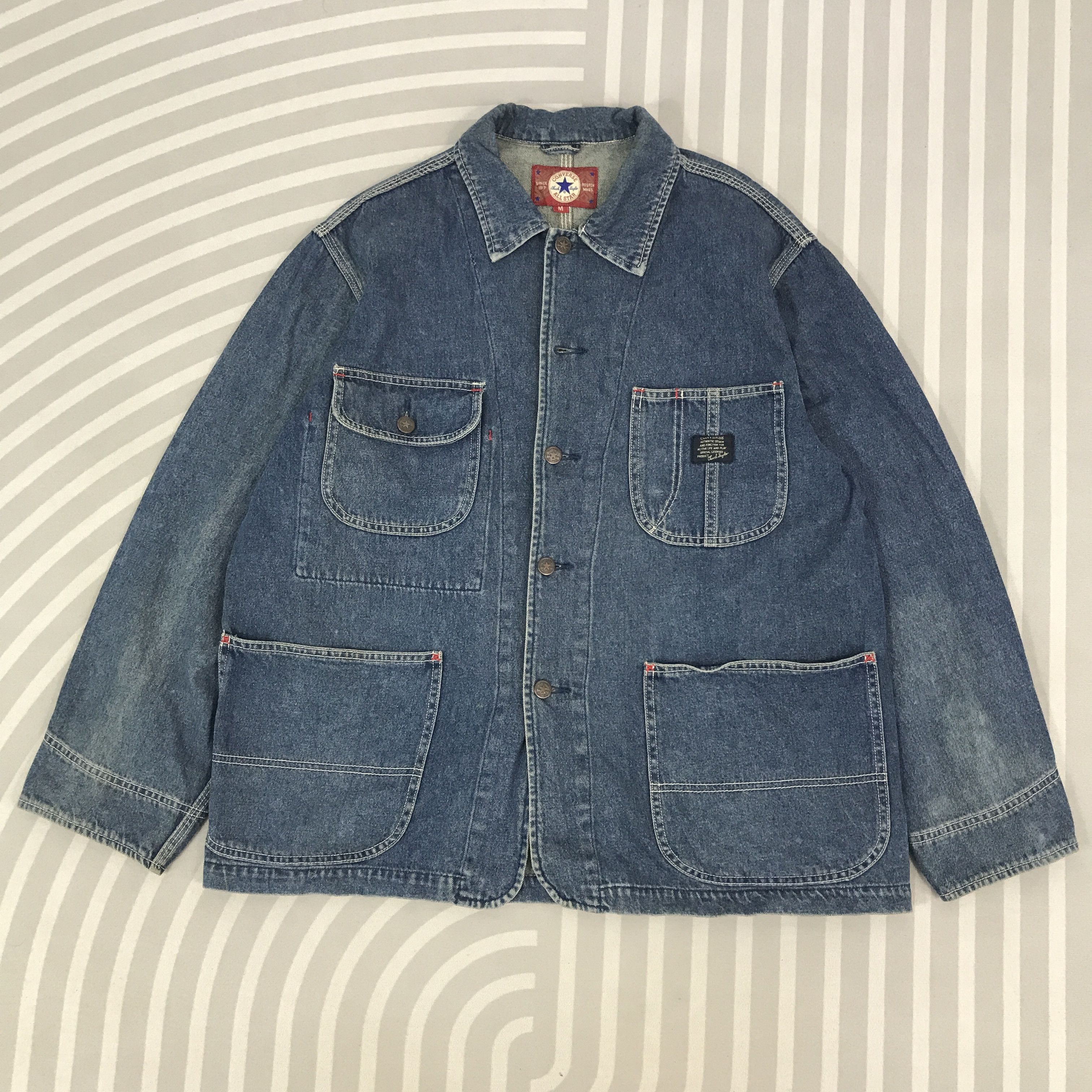 Converse × Vintage Vintage Converse Denim Chore Jacket Size US M / EU 48-50 / 2 - 1 Thumbnail