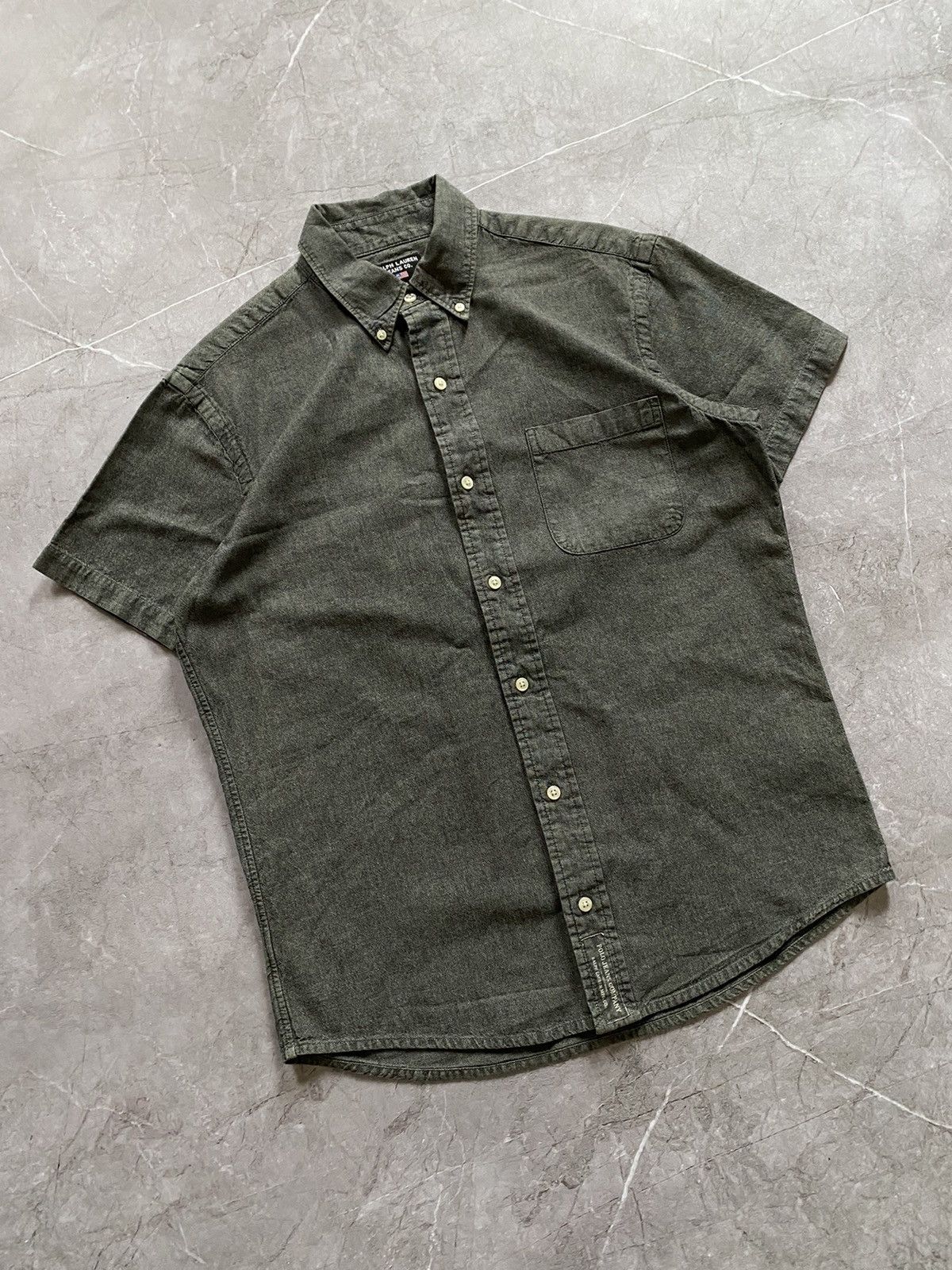 Polo Ralph Lauren × Ralph Lauren × Vintage Classic Polo Ralph Lauren Jeans Co. Gray Shirt Short Sleeve Size US S / EU 44-46 / 1 - 1 Thumbnail