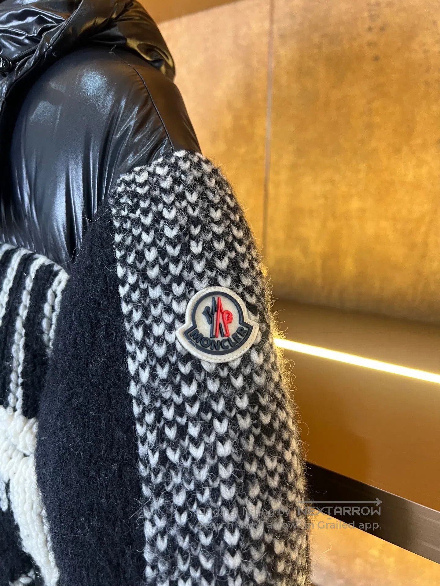 Moncler Moncler Black and White Fringe Knit Shearling Patchwork Do Size US S / EU 44-46 / 1 - 3 Thumbnail