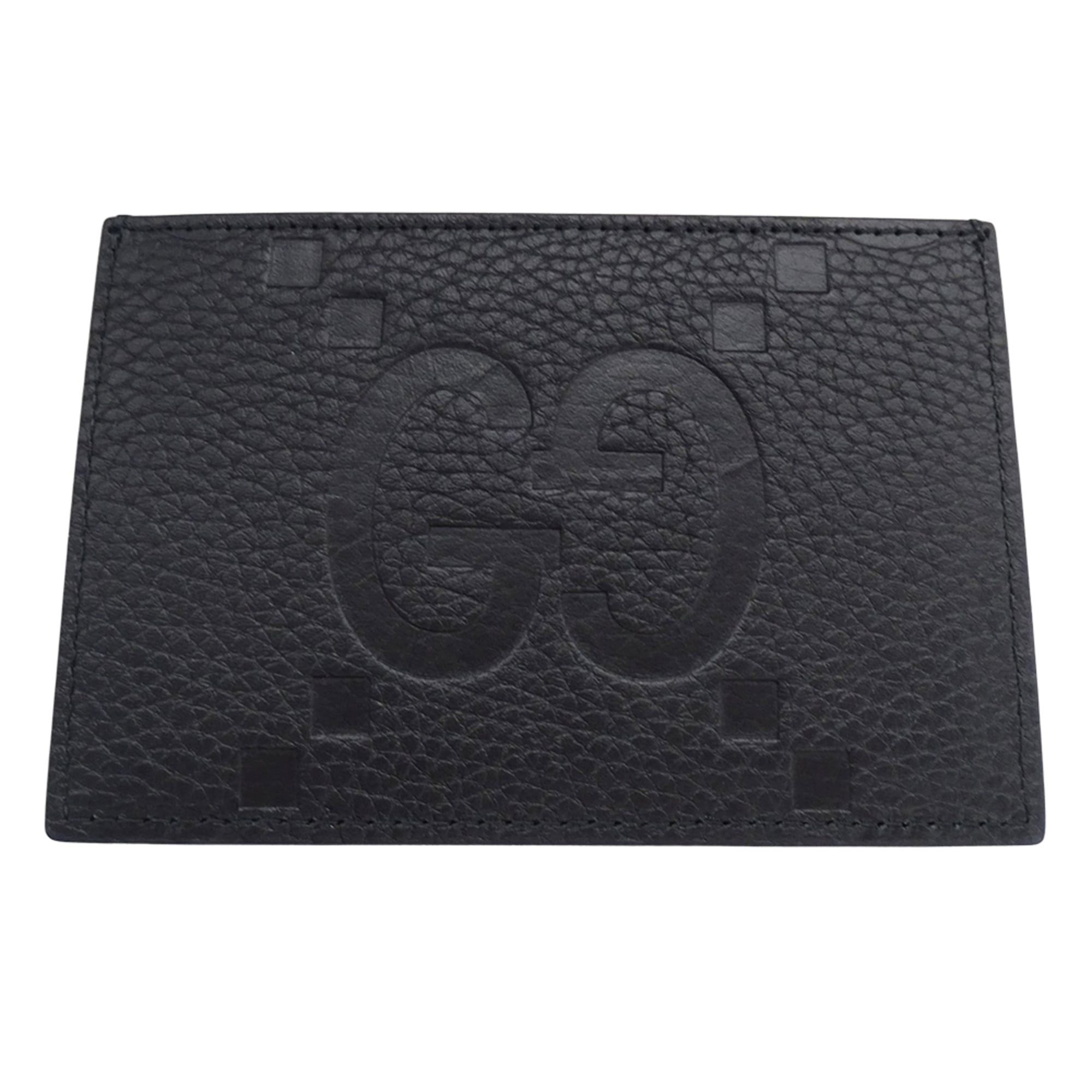 Gucci Gucci business card holder/card case for women and men, brand name, Jumbo GG Maxi, leather, black, 812681 Size ONE SIZE - 1 Thumbnail