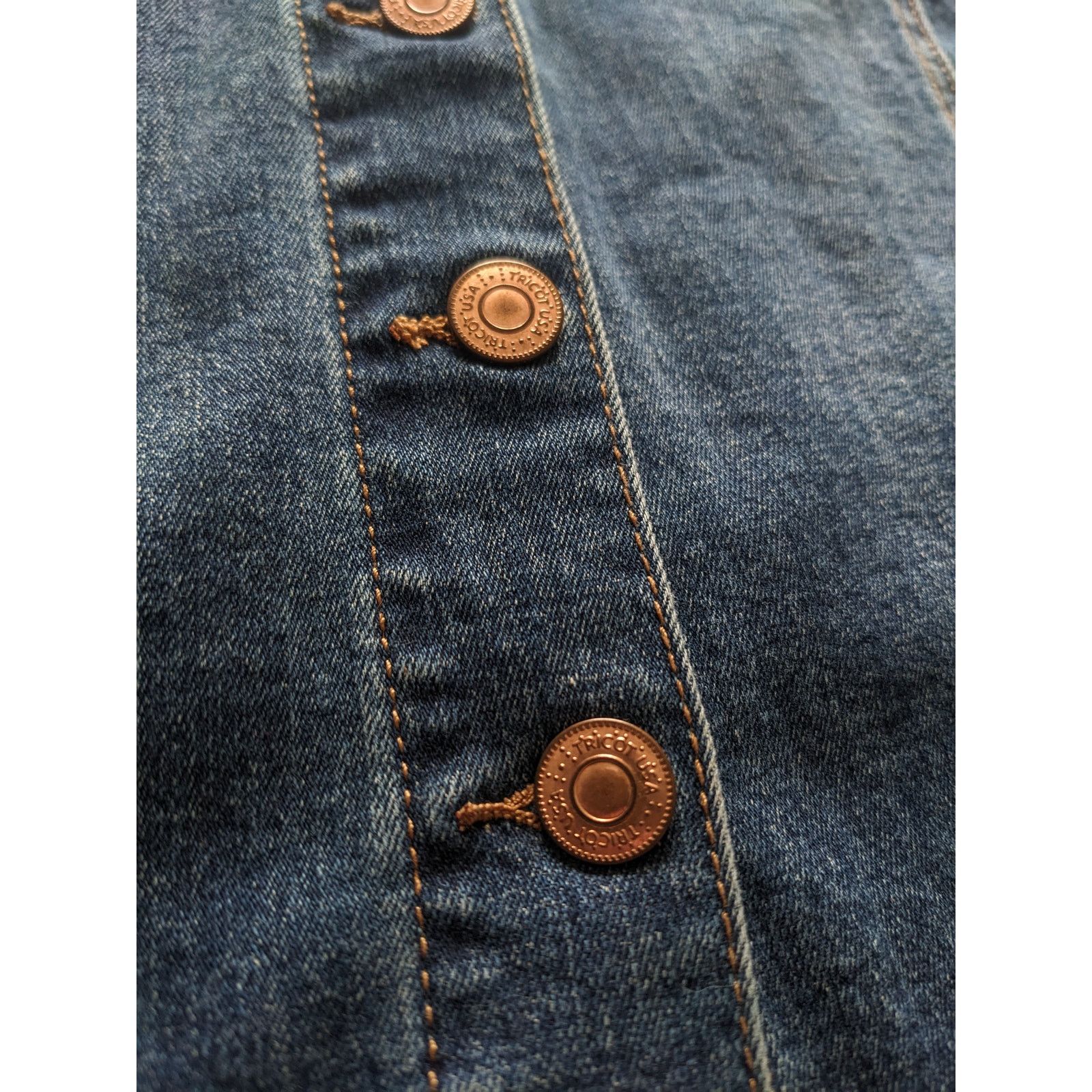 Other Tricot Long Denim Blue Fringe Hem Button Up Skirt Small Size 27" / US 4 / IT 40 - 3 Thumbnail