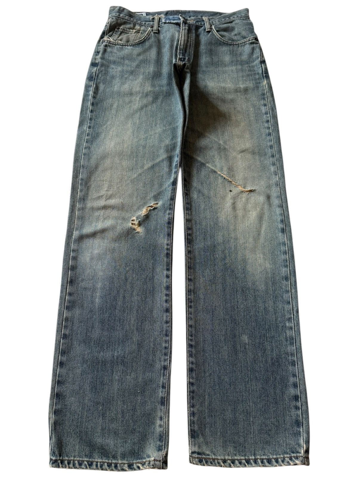 Edwin Vintage Edwin 404 Mud Wash Distressed Loose Jeans Size US 31 - 1 Thumbnail