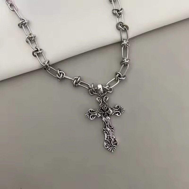 Jewelry Cross Pendants Necklace With Knotted Chain Necklace Size ONE SIZE - 2 Thumbnail