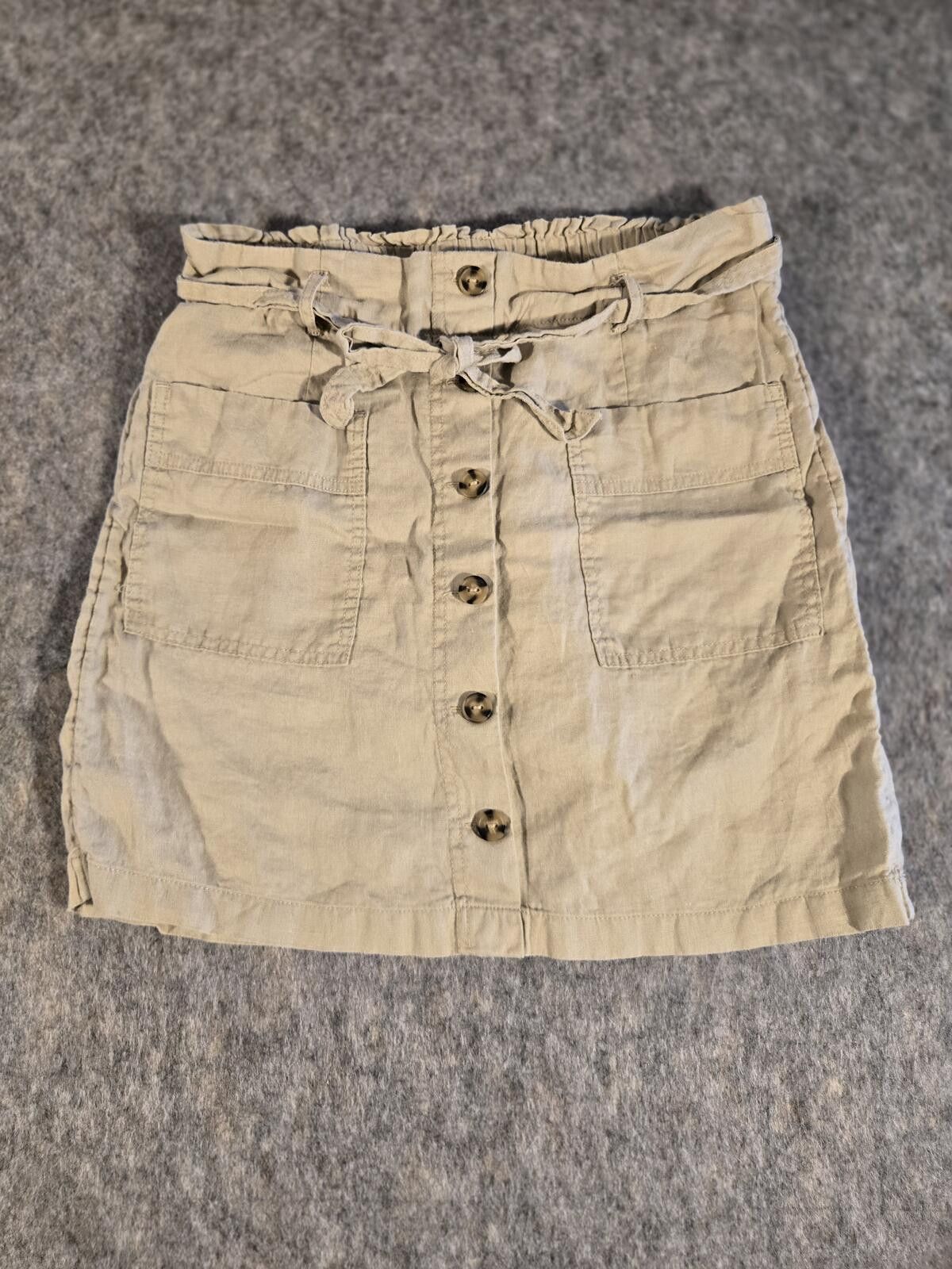 Other Jones Utility Cargo Mini Skirt Khaki Skirt Belted 90s Y2K Size 28" / US 6 / IT 42 - 1 Thumbnail