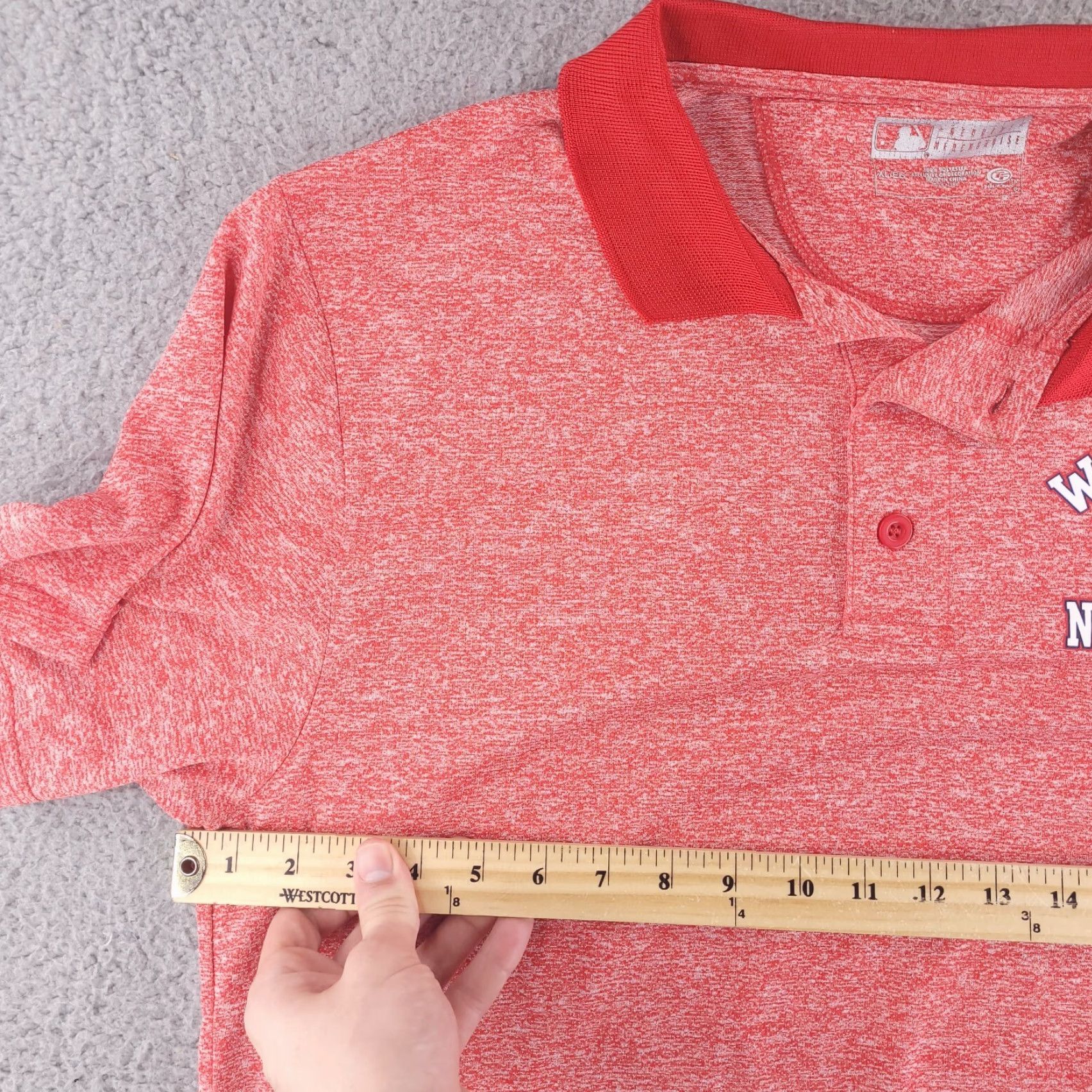 MLB MLB Polo Shirt Mens XL Slim Fit Red Washington Nationals Golf Shirt Size US XL / EU 56 / 4 - 4 Thumbnail