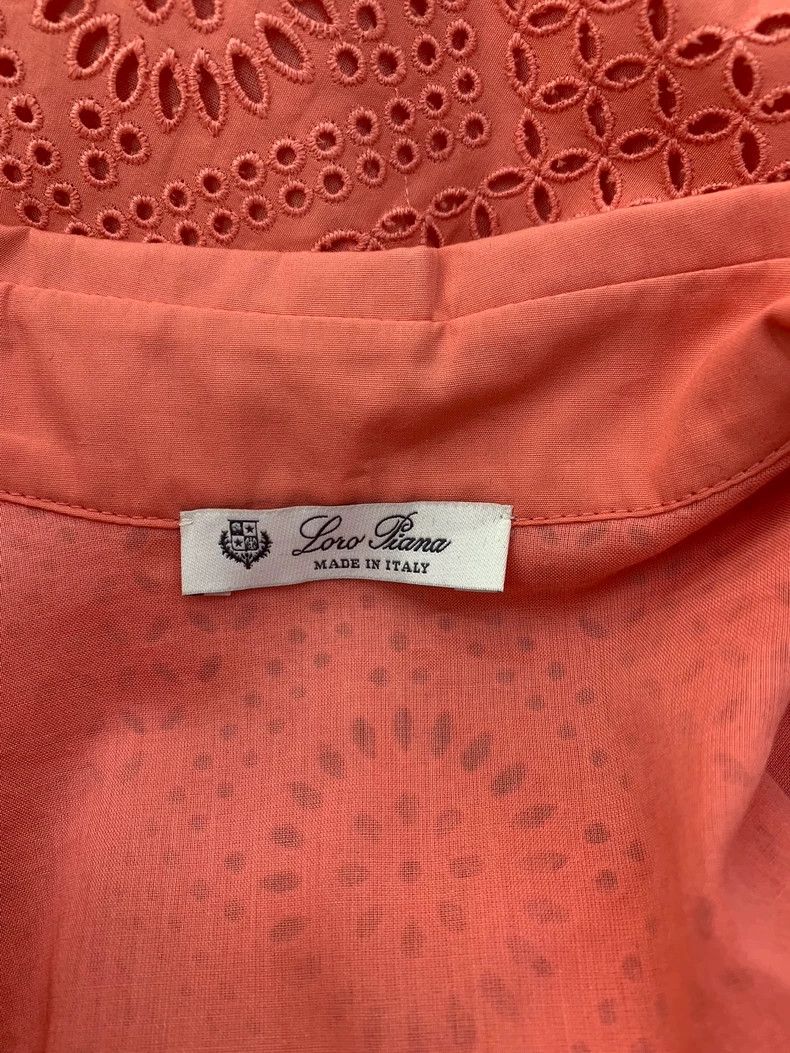 Loro Piana LORO PIANA Orange pink lace-trimmed dress with laces Size M / US 6-8 / IT 42-44 - 4 Thumbnail