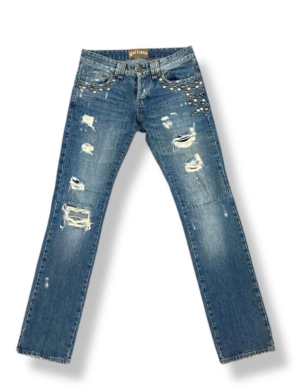 Vintage John Galliano Distressed Studded Denim