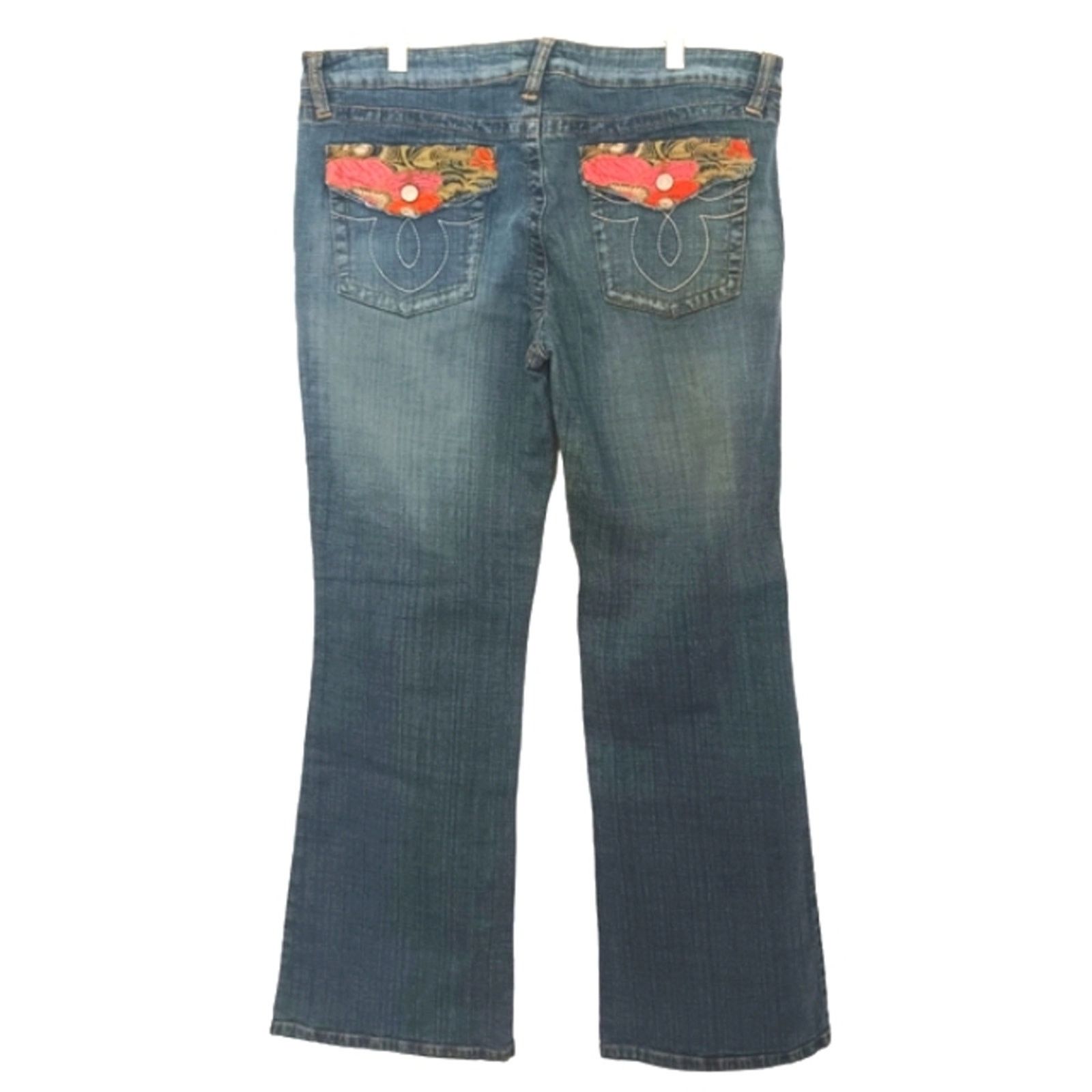 Other No Boundaries Jeans 36 W Blue EMBROIDERED Flare Boho Cottage Size 36" / US 14 / IT 50 - 4 Thumbnail