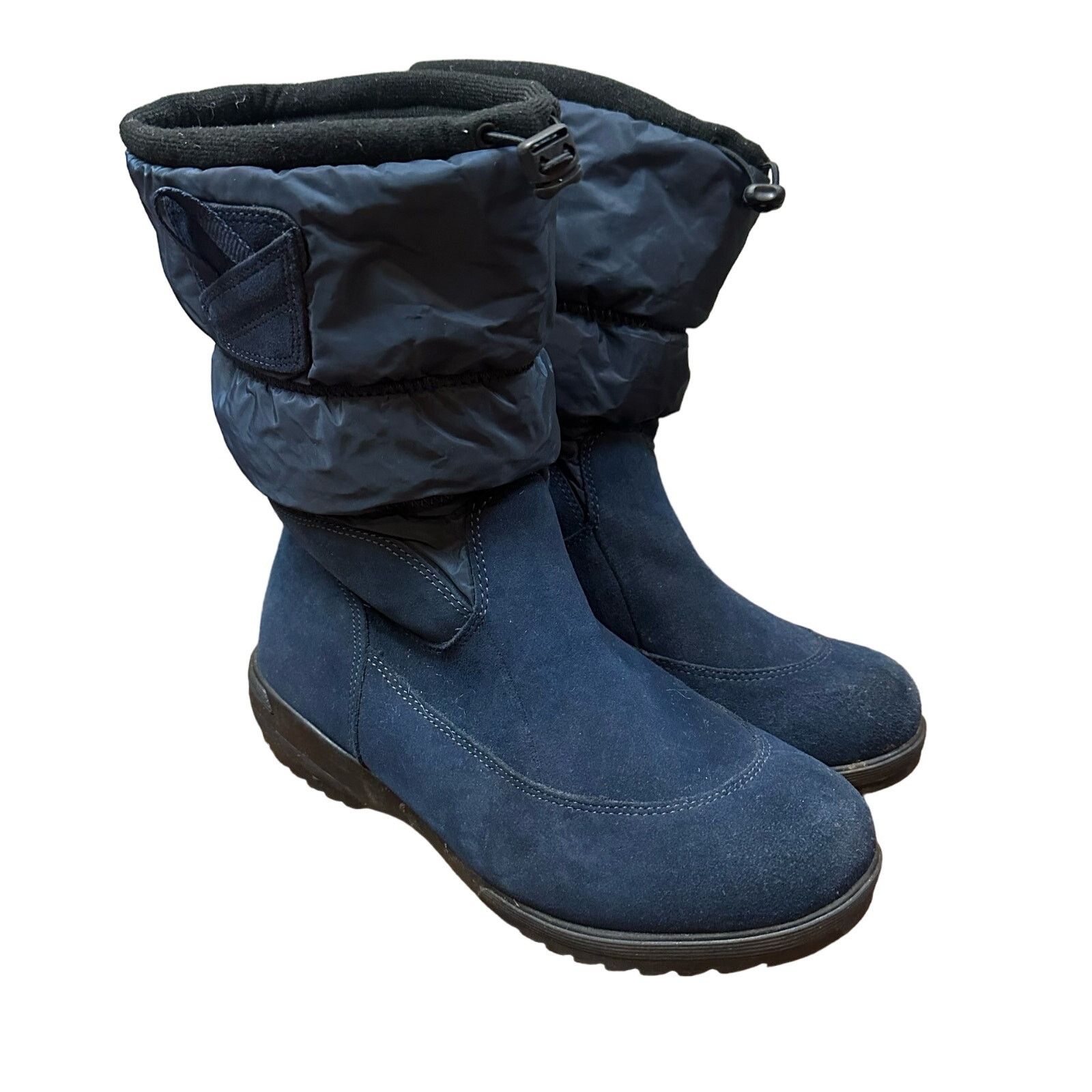 Lands' End LandsEnd Blue Suede Slip On Slouch Winter Snow Boots Women 9 Size US 9 / IT 39 - 1 Thumbnail