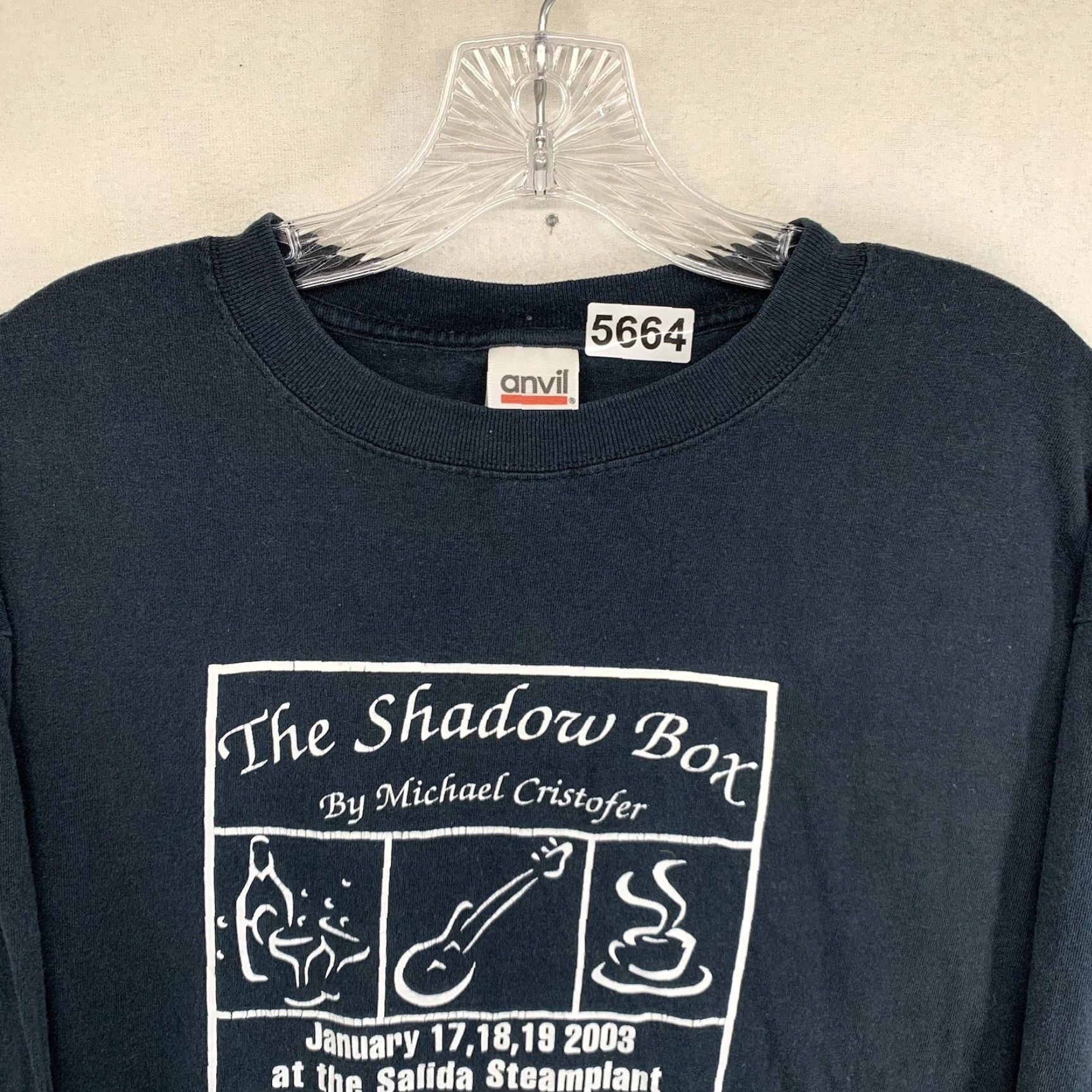 Anvil VINTAGE Anvil The Shadow Box Graphic Tee Long Sleeve Black XL Theater Mens Size US XL / EU 56 / 4 - 4 Thumbnail