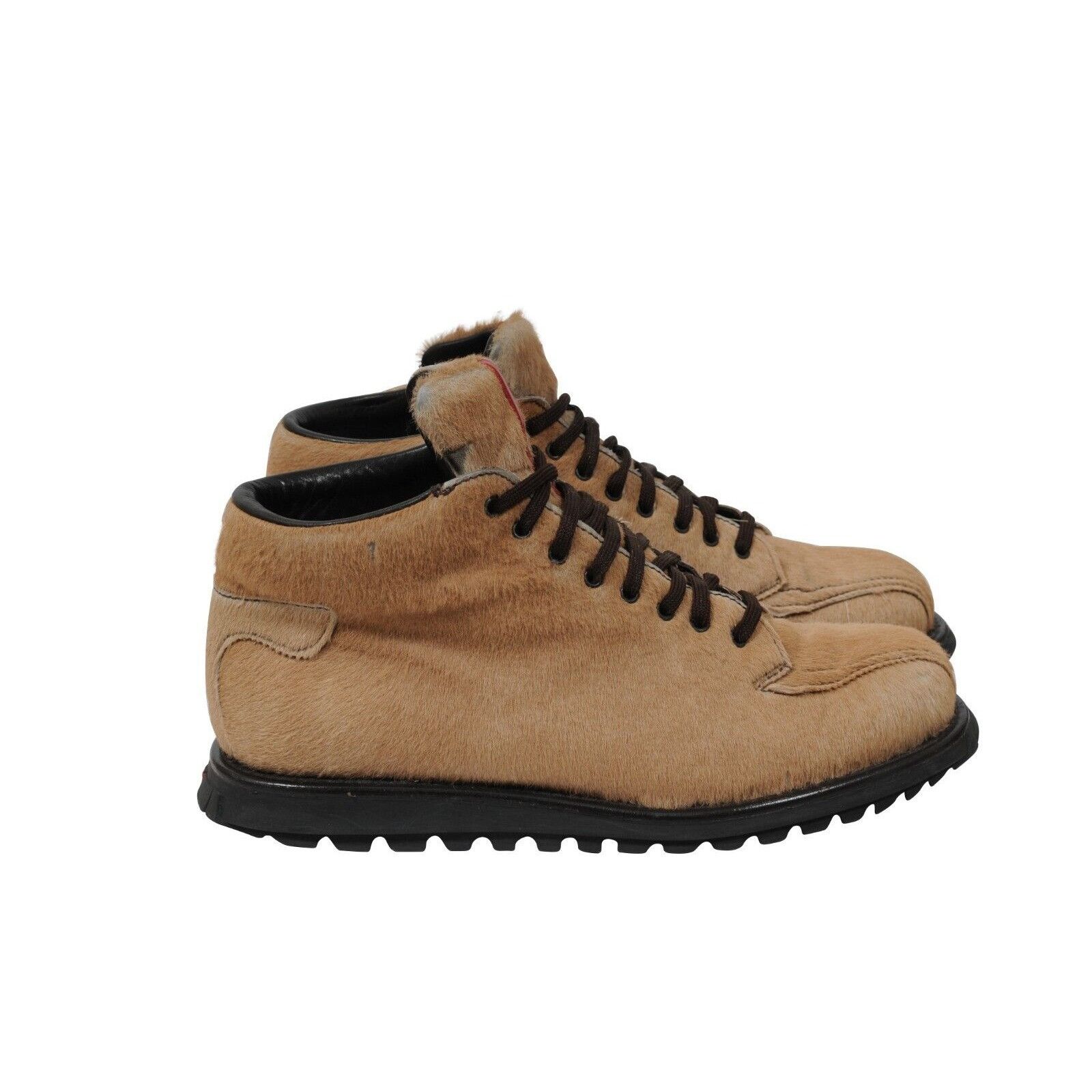 Prada Hiking Boots Brown Tan Ponyhair - 02069 Size US 7.5 / EU 40-41 - 8 Thumbnail
