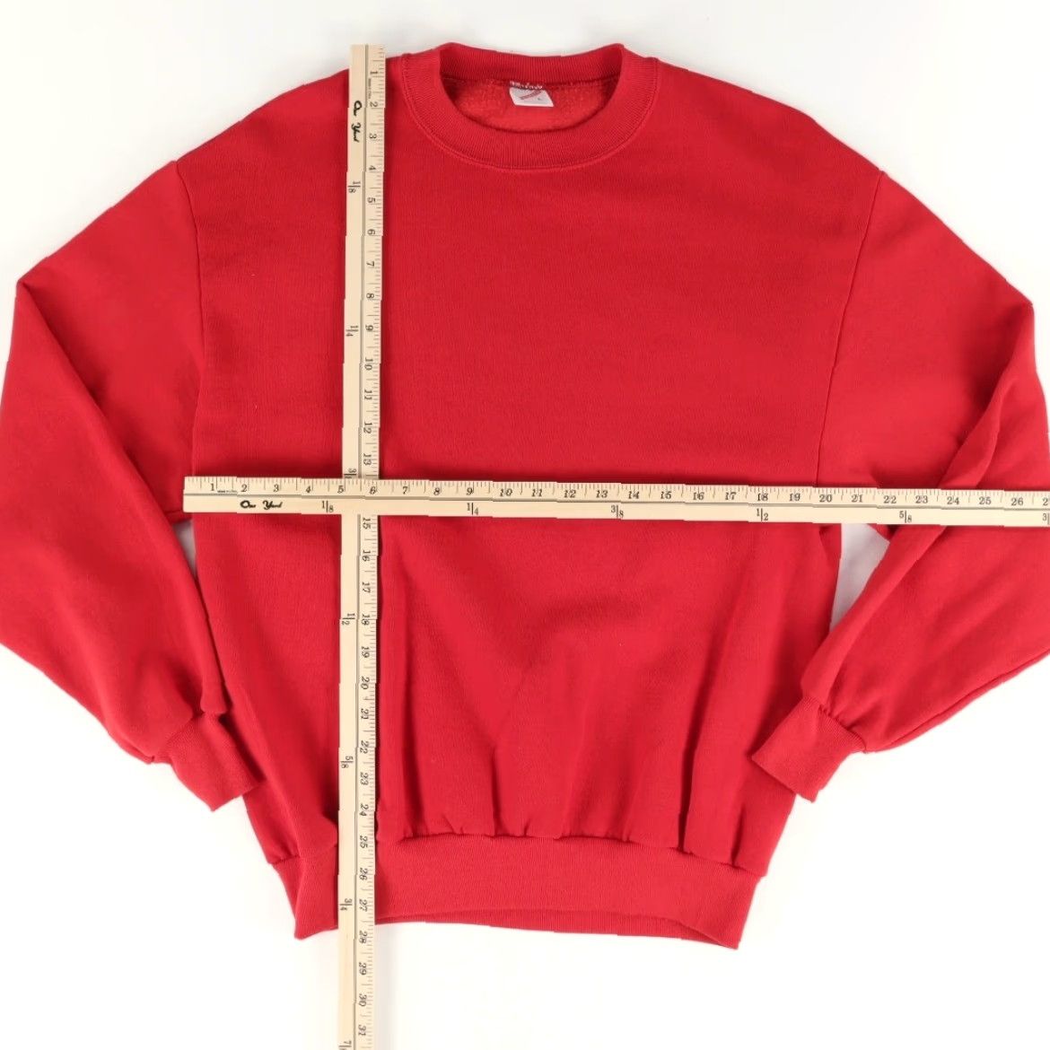 Jerzees VTG Jerzees Crewneck Sweatshirt Solid Long Sleeve Red Men's L Shirt Mens 90s VTG Size US L / EU 52-54 / 3 - 3 Thumbnail
