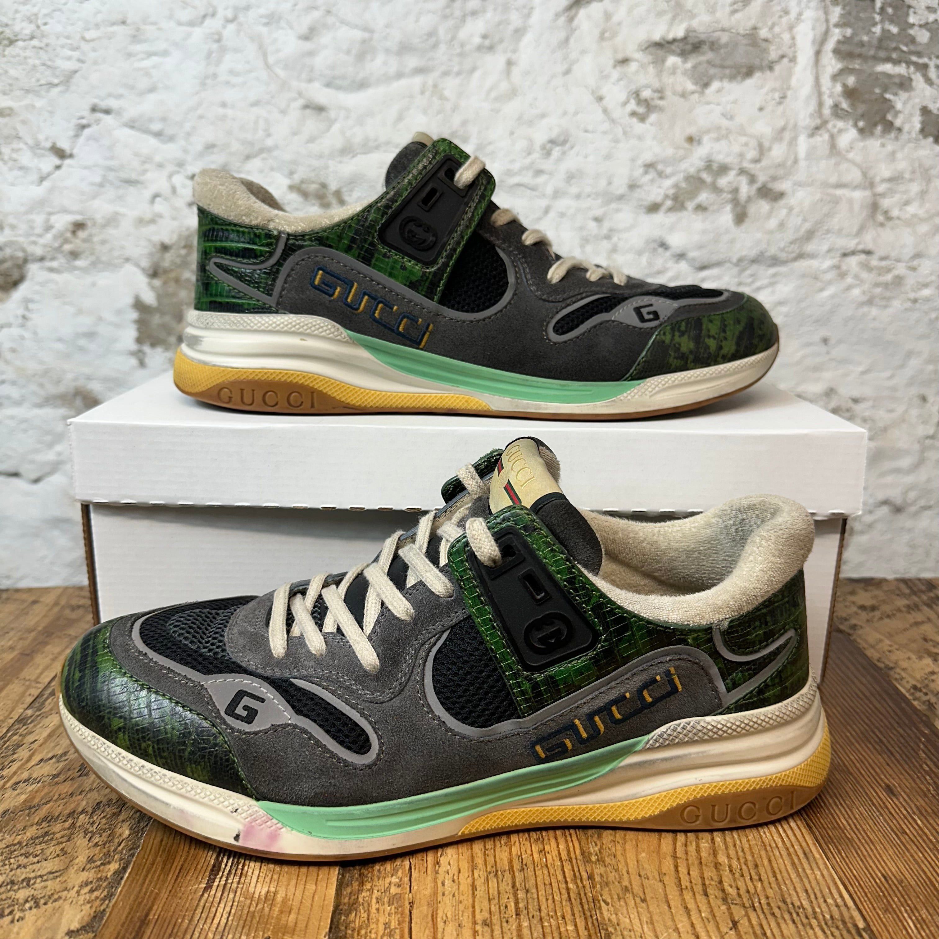 Gucci Gucci Ultrapace Green Gray Sneaker Sz 9.5 Size US 9.5 / EU 42-43 - 1 Thumbnail