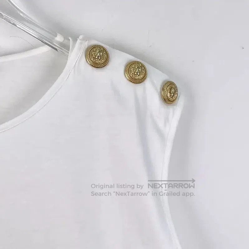 Balmain Balmain White Cotton Women's T-shirt . Size S / US 4 / IT 40 - 2 Thumbnail