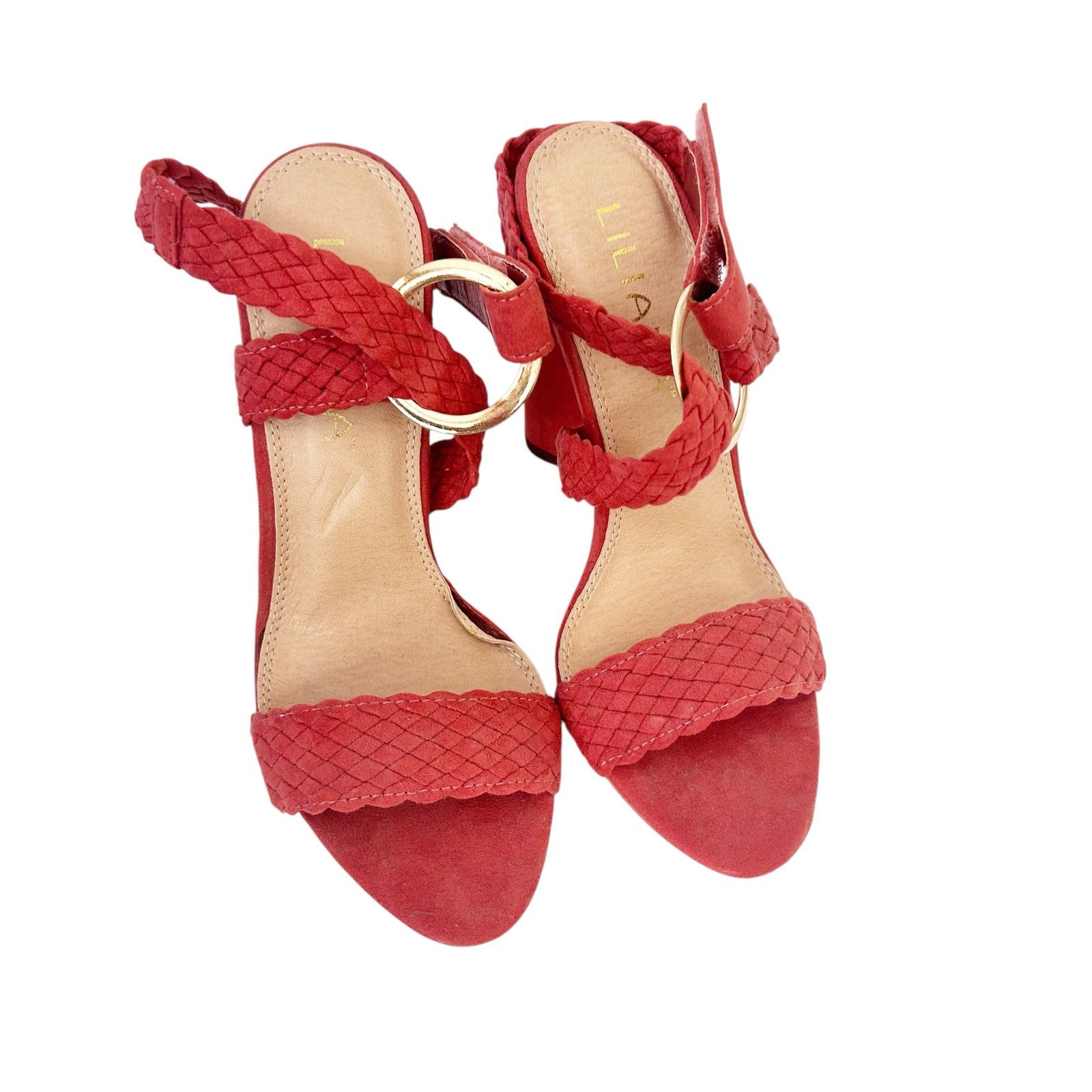 Other Liliana Orange Faux Suede Braided Strappy Heels Sz 5.5 Size US 5.5 / IT 35.5 - 2 Thumbnail