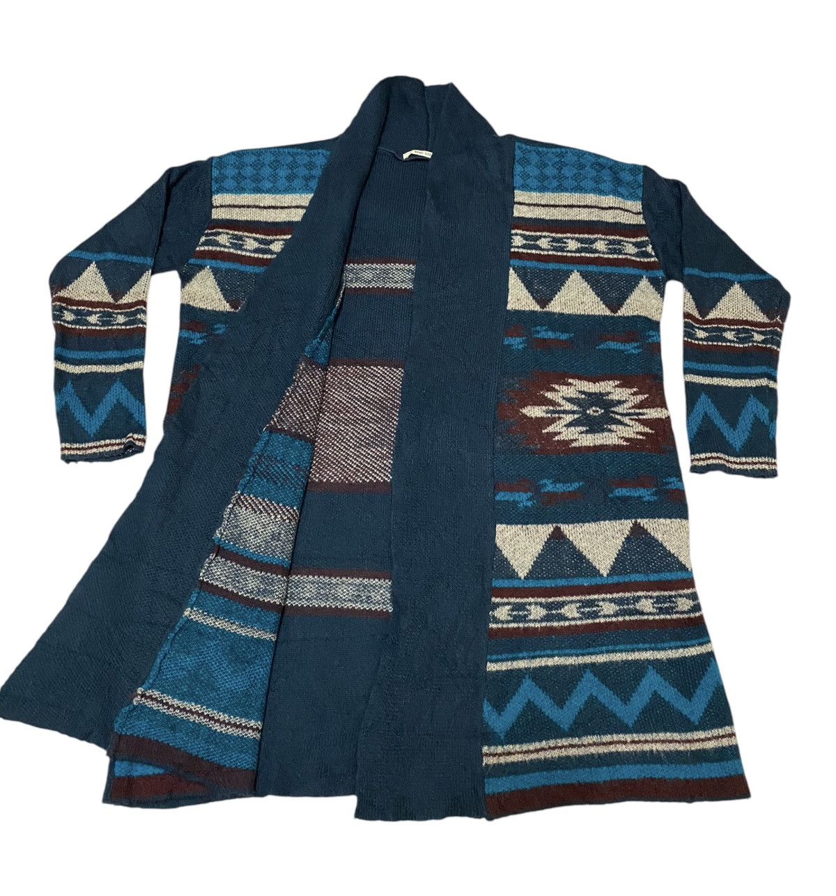 Aran Isles Knitwear × Aztech Mountain × Japanese Brand Avan Lily Navajo Screen Cardigan Knit (C4) Size US L / EU 52-54 / 3 - 1 Thumbnail