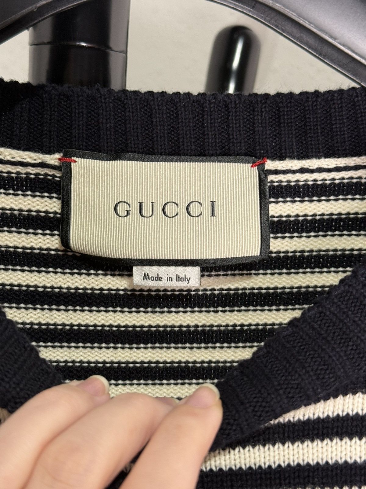 Gucci Gucci GG Logo Striped Knit Sweater Size US XL / EU 56 / 4 - 2 Thumbnail