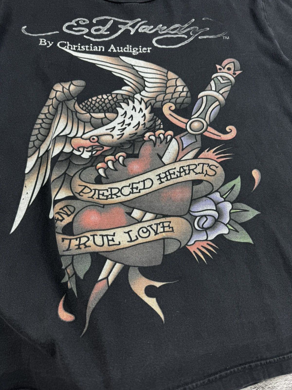 Ed Hardy Ed Hardy Christian Audigier Faded Dragon Japanese T Shirt Size US XL / EU 56 / 4 - 9 Thumbnail