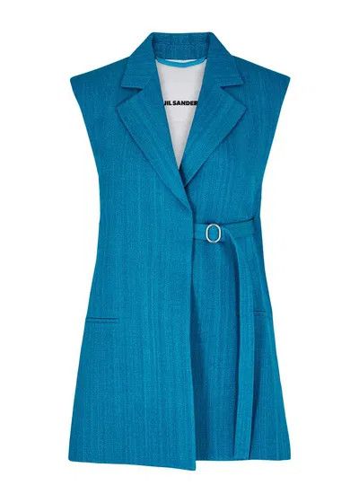 Jil Sander o1y0925 Sleeveless Blazer in Turquoise Size M / US 6-8 / IT 42-44 - 1 Thumbnail