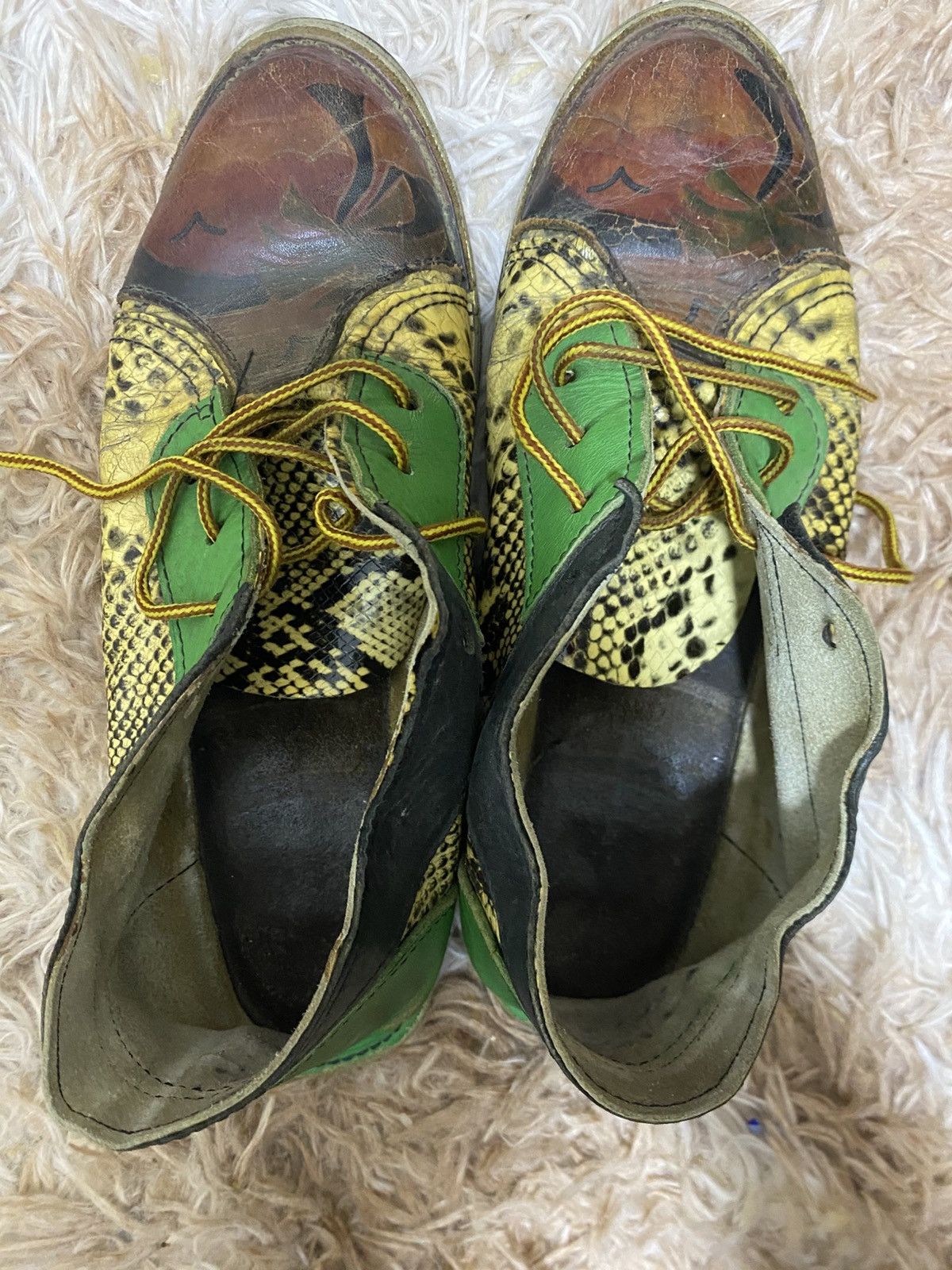 Other Custom Snakeskin-Style Leather Vibram Sole Lace-Up Shoes Size US 7.5 / EU 40-41 - 2 Thumbnail