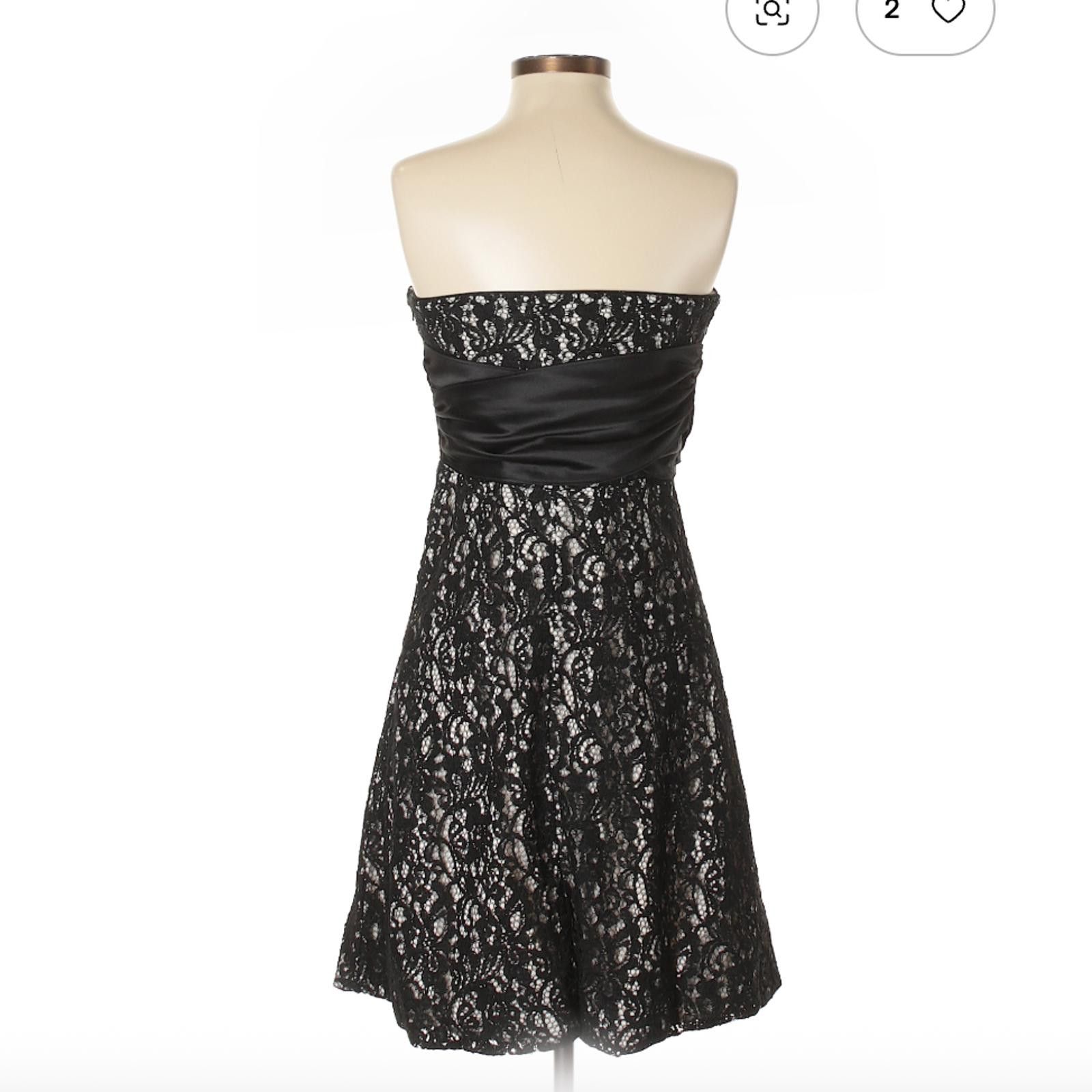 White House Black Market Size 8 Black Strapless Casual Dress