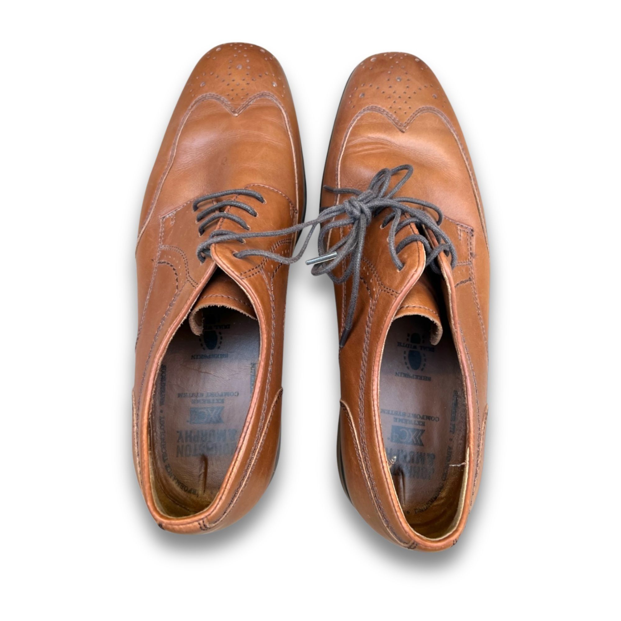Johnston & Murphy Johnston & Murphy Mens Brown Oxford Dress Shoes Size 8.5 Lea Size US 8.5 / EU 41-42 - 2 Thumbnail