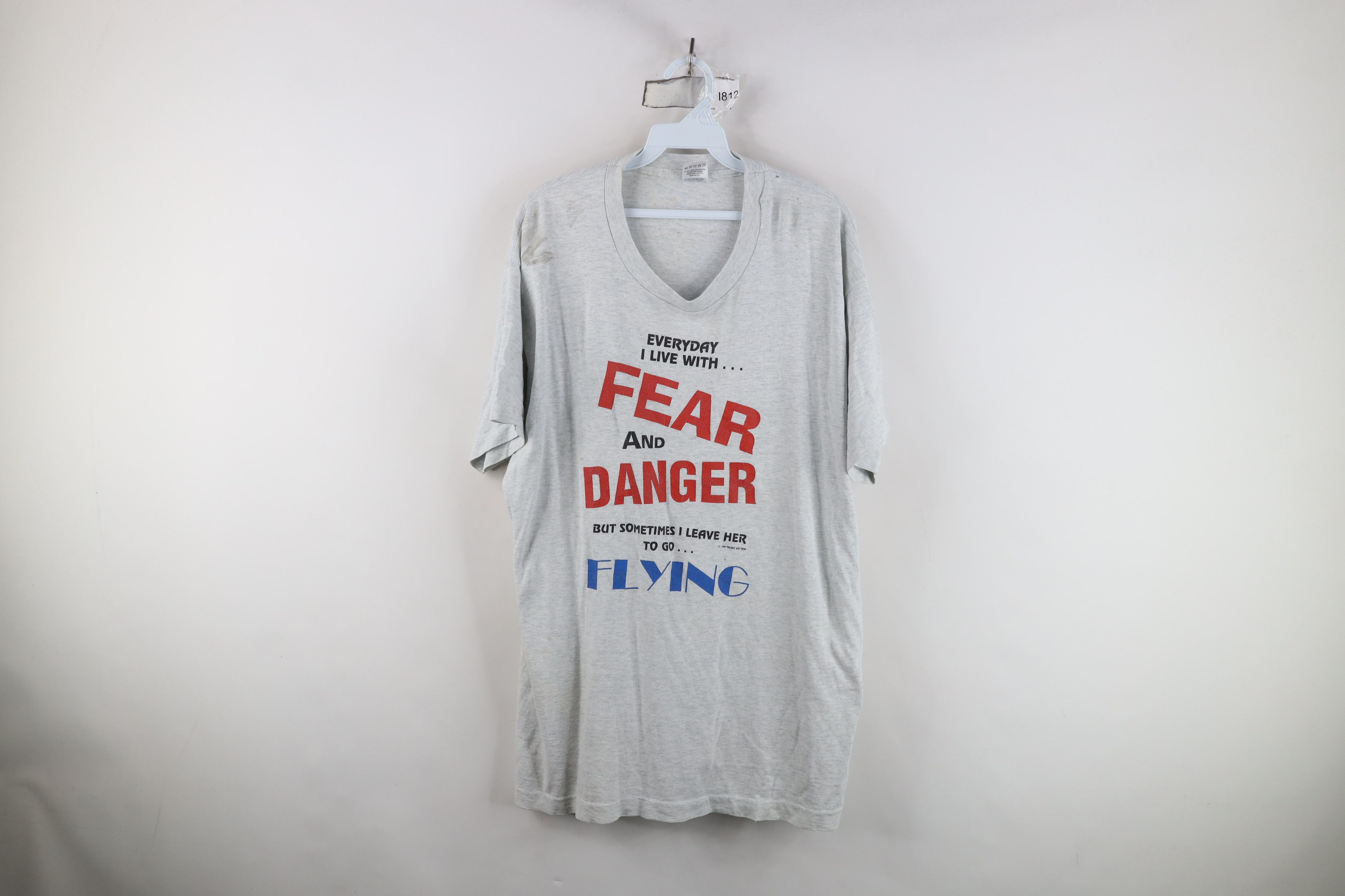 Vintage Vintage 90s Pilot Flying Short Sleeve T-Shirt Gray USA Size US XL / EU 56 / 4 - 1 Thumbnail