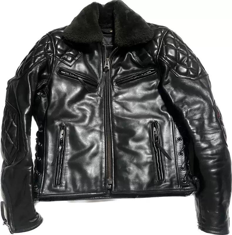 Kadoya kadoyaDiamond lattice straight lapel leather coat Size US S / EU 44-46 / 1 - 1 Thumbnail