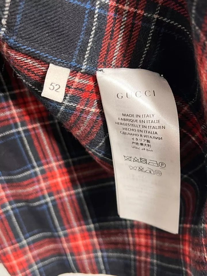 Gucci GUCCI Cambridge Flannel Long Sleeve Shirt Collar Red 52 Size US L / EU 52-54 / 3 - 6 Thumbnail