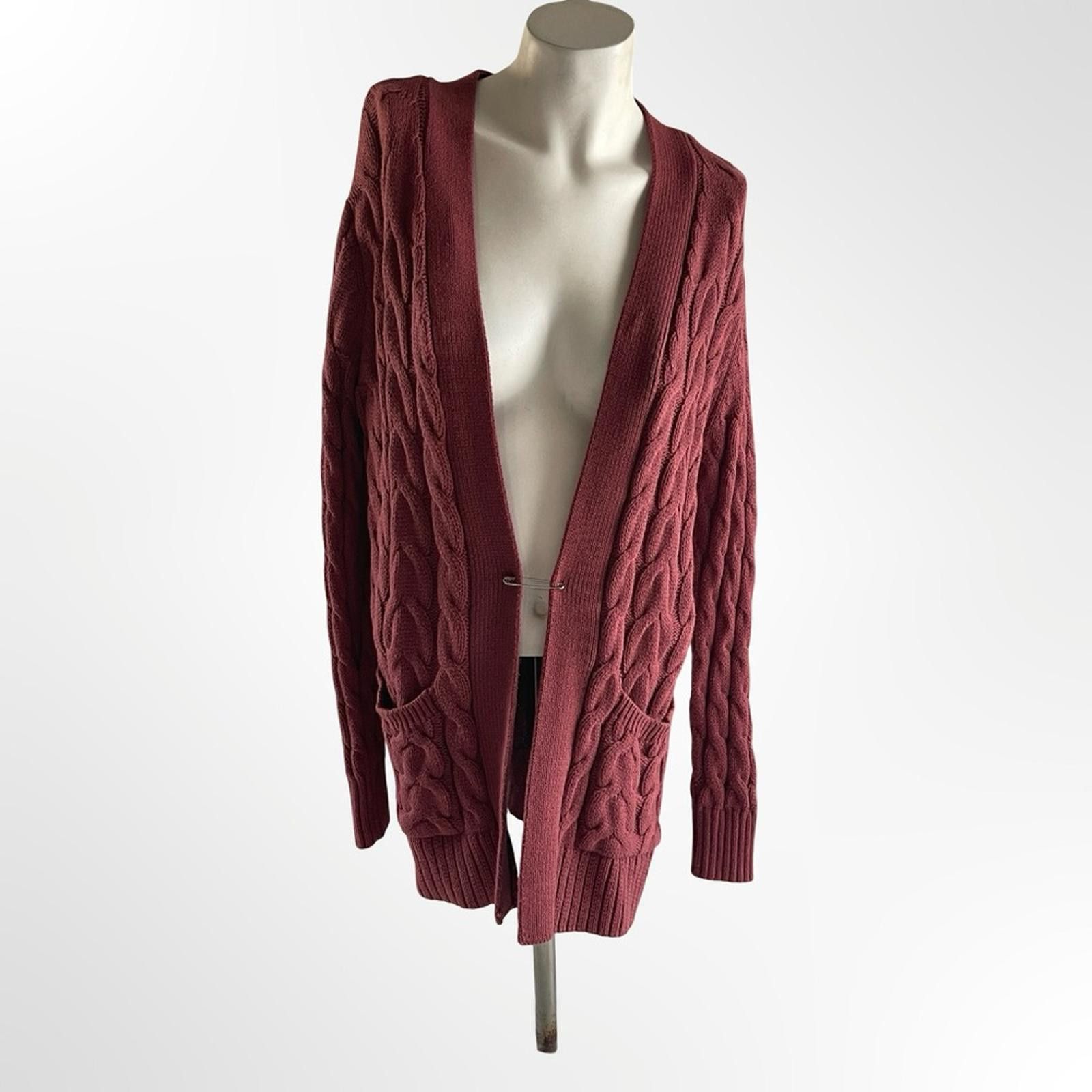 St. Johns Bay St. John's Bay Textured Knit Cardigan in Deep Red in size S Size S / US 4 / IT 40 - 1 Thumbnail